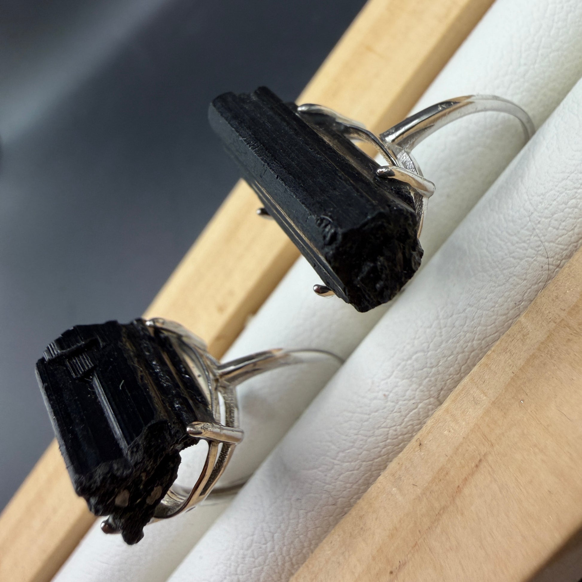 Black Tourmaline S925 Adjustable Ring