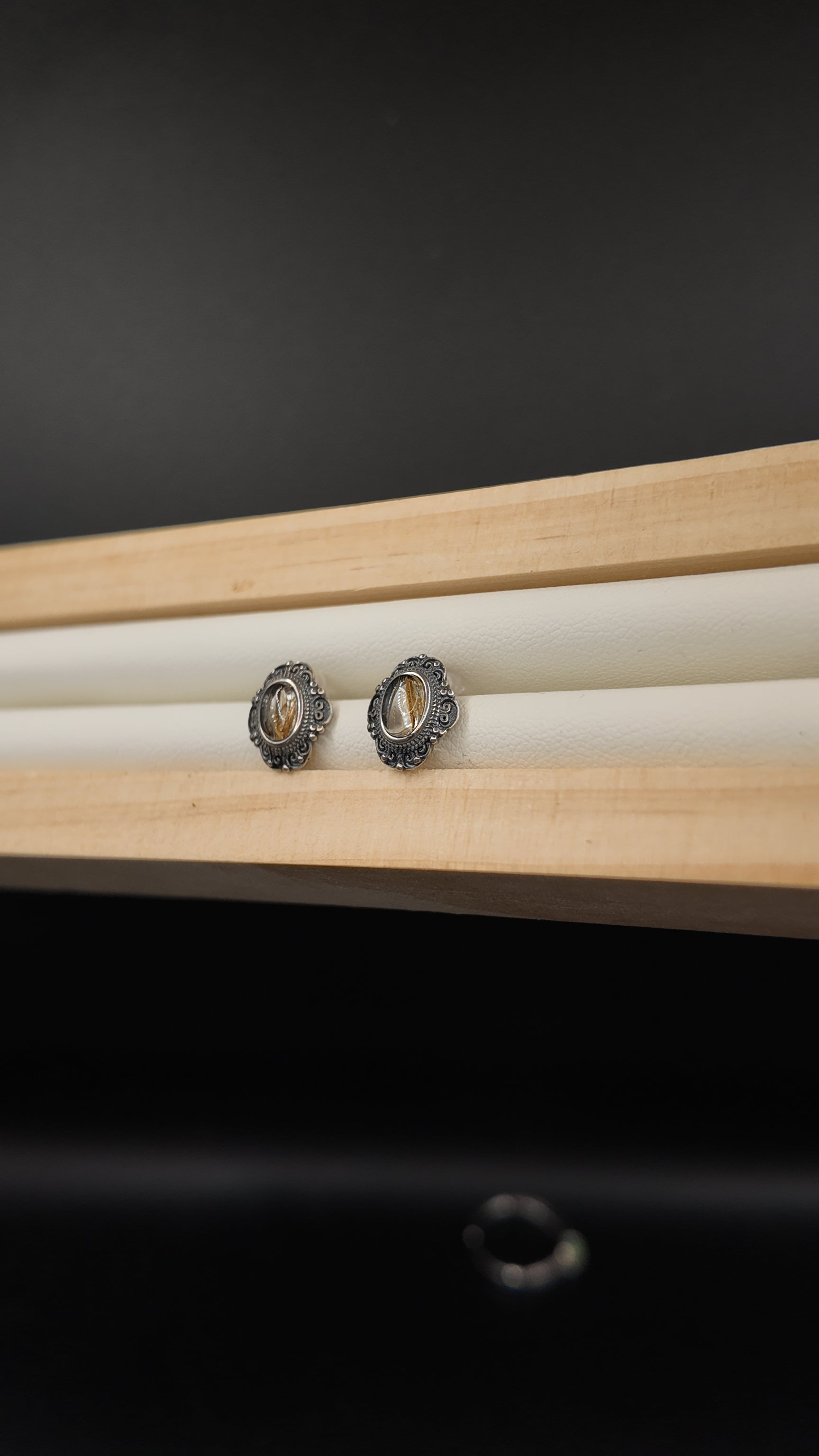 Golden Rutile S925 Earrings