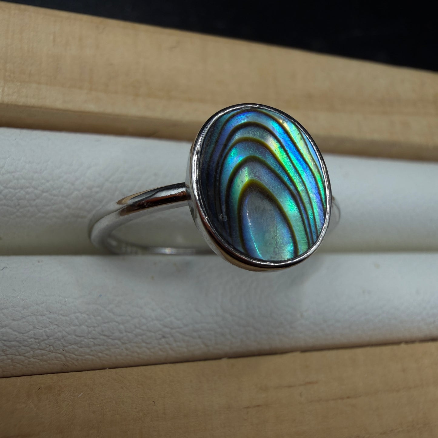 Abalone Shell S925 Adjustable Ring