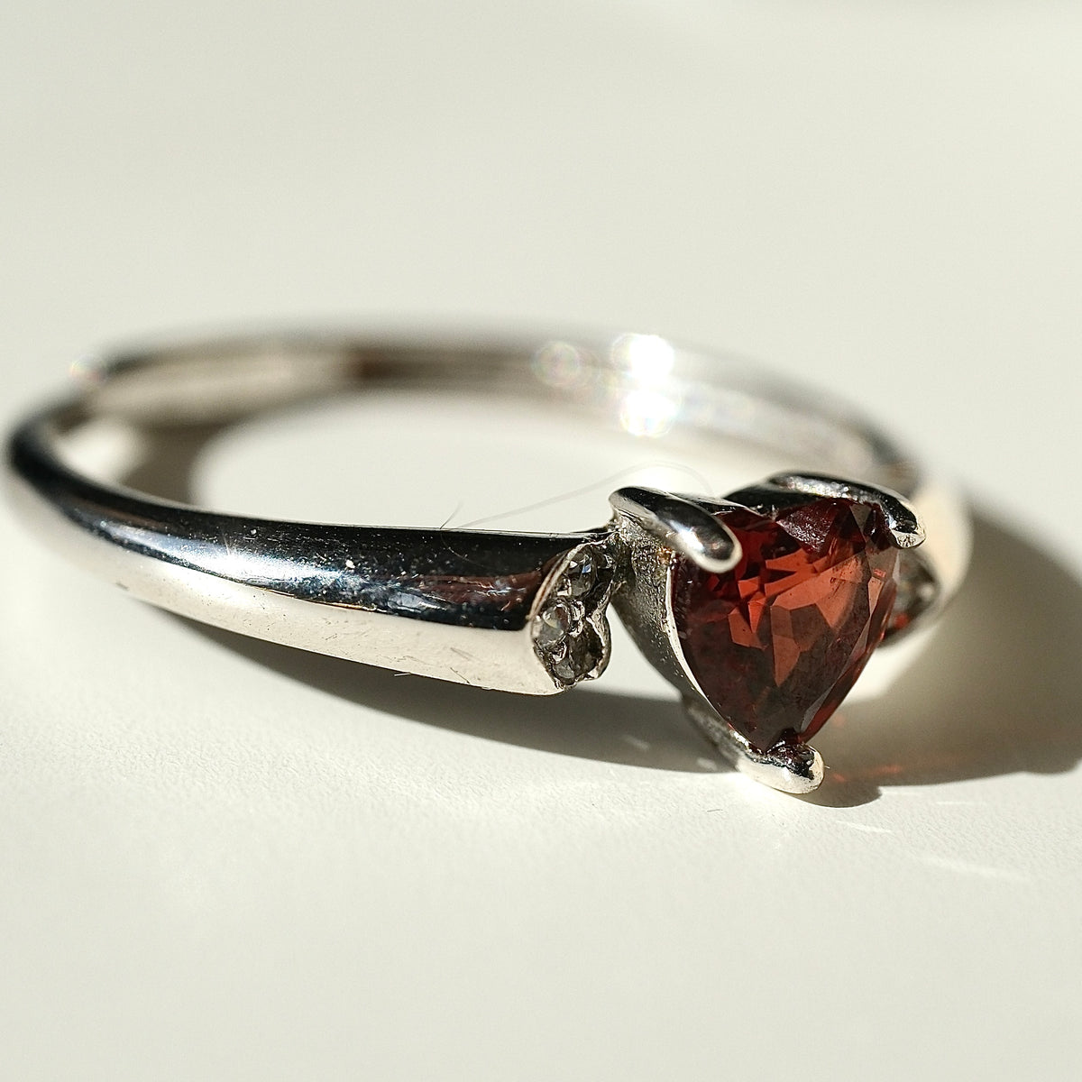 Garnet Heart S925 Adjustable Ring • Courage • Passion • Confidence