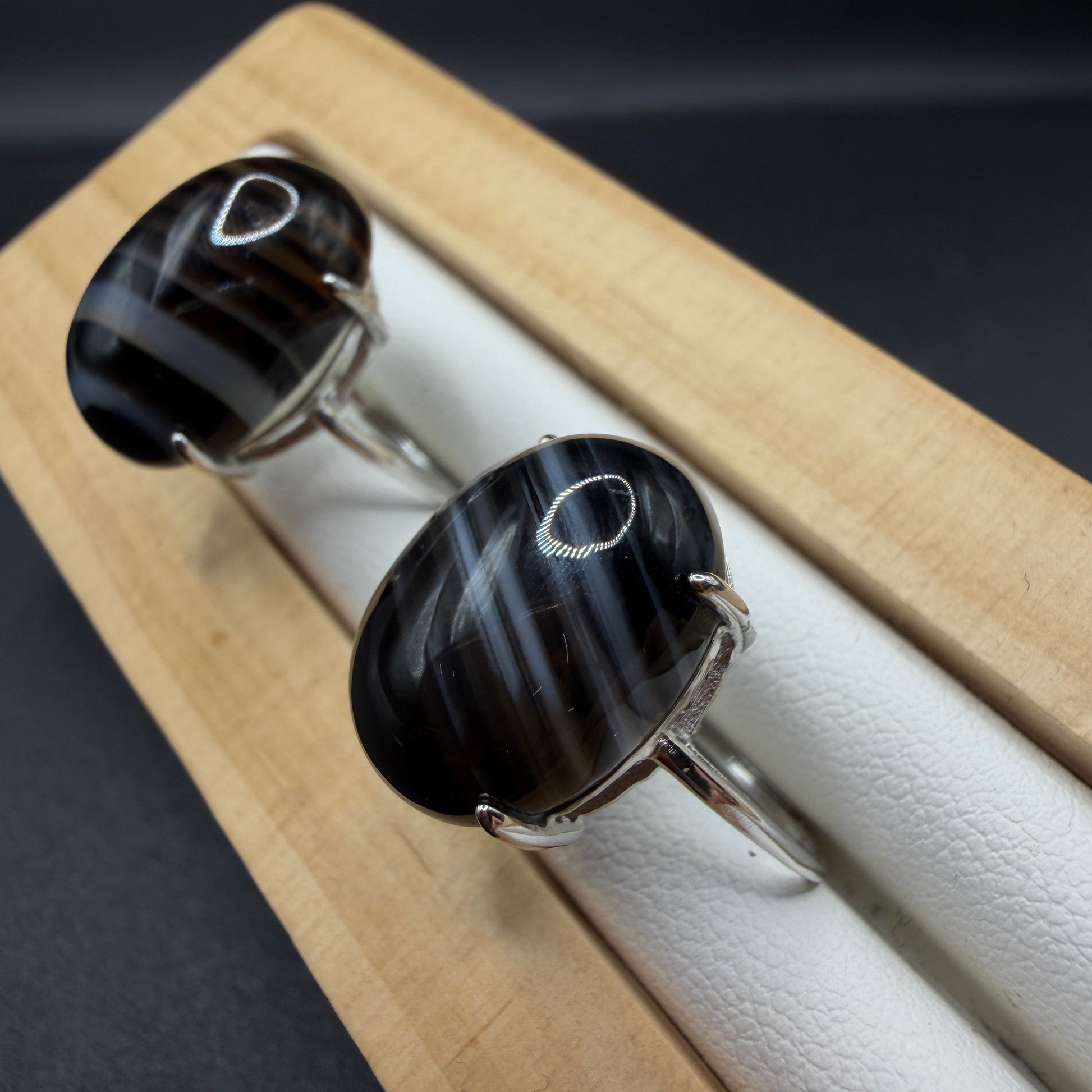 Black Onyx S925 Adjustable Ring