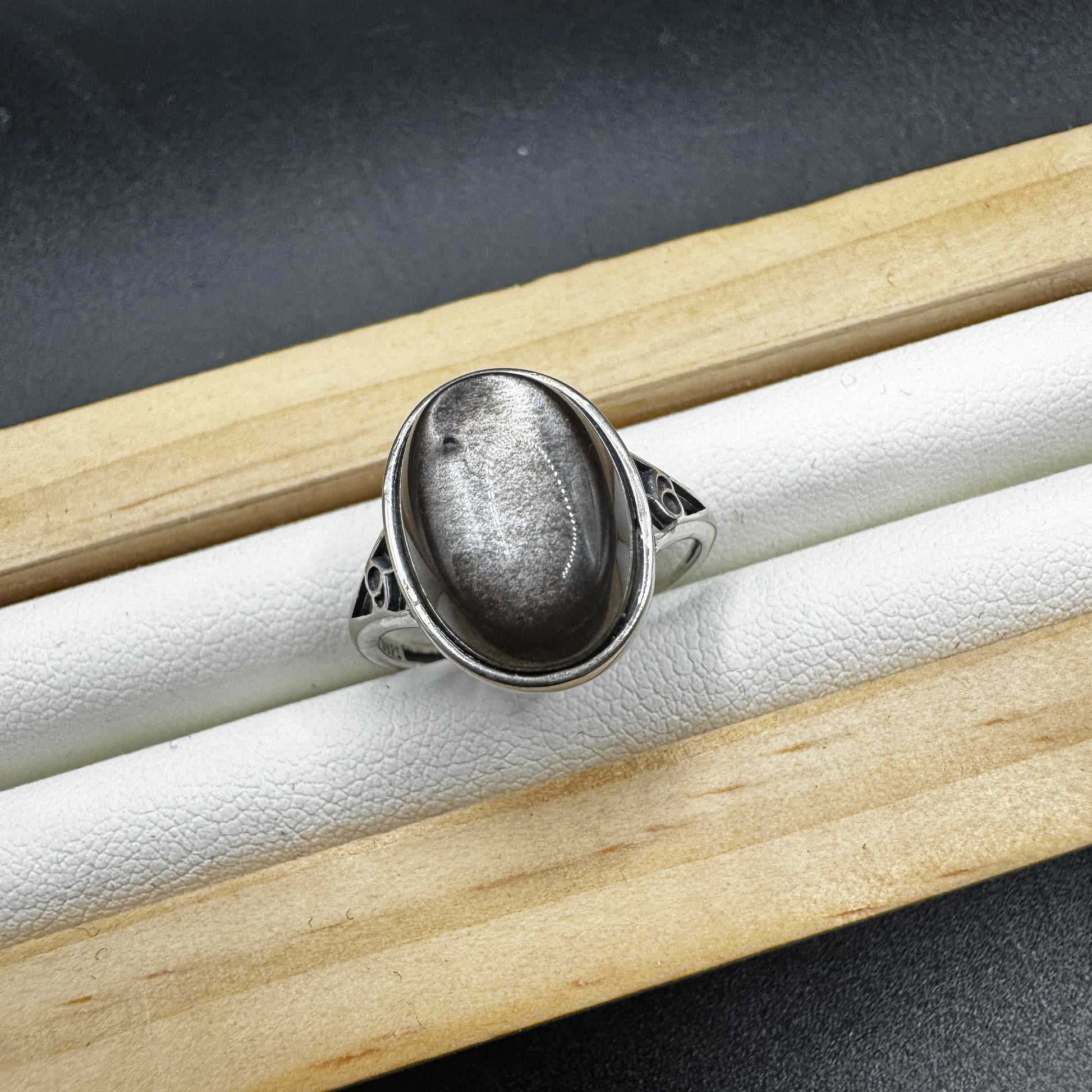 Silver Sheen Obsidian Rings