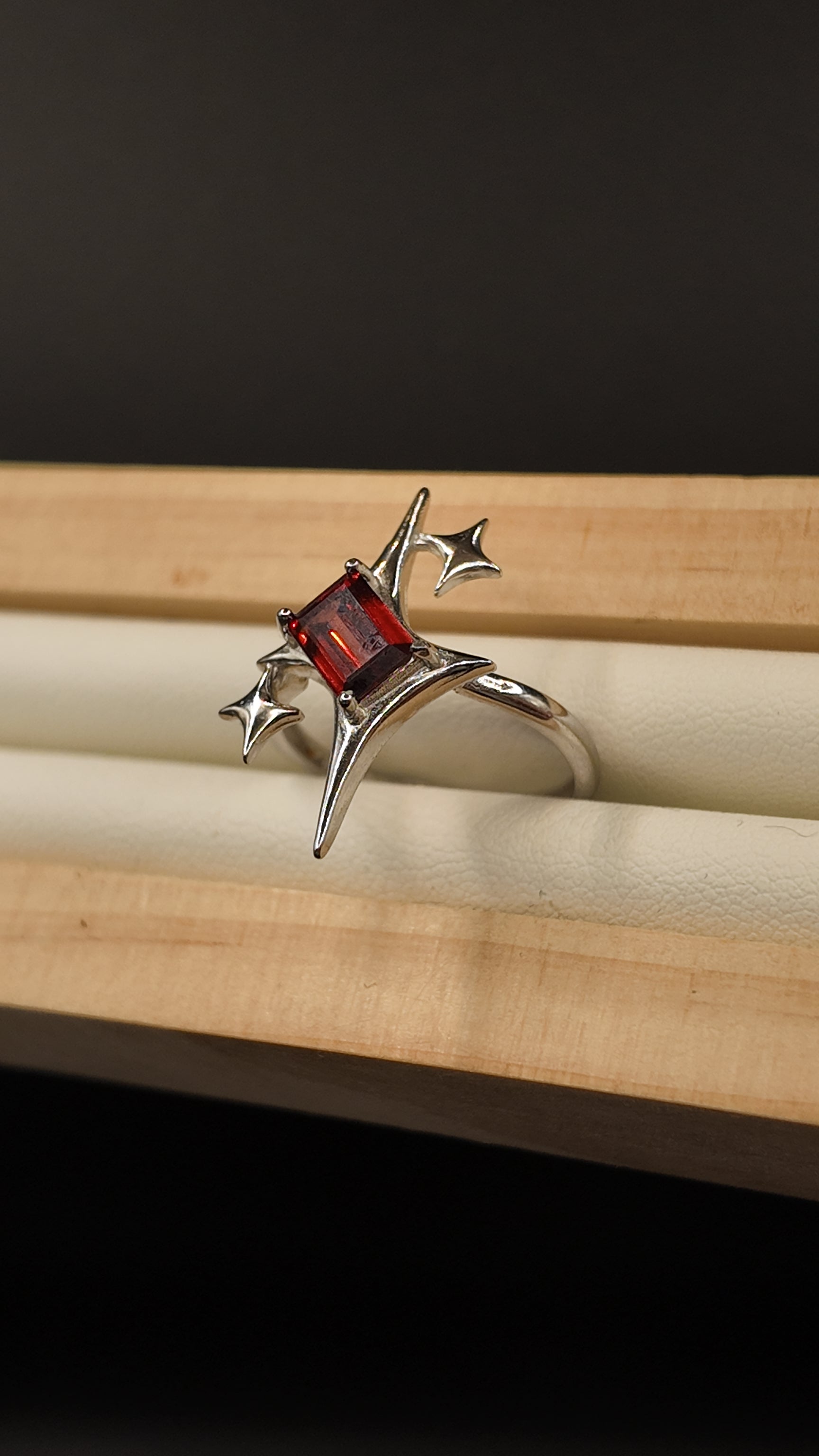 Garnet Signature Star Ring