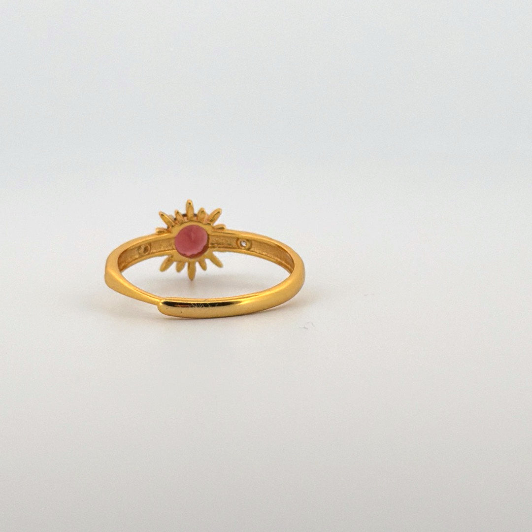 Garnet Gold S925 Adjustable Ring