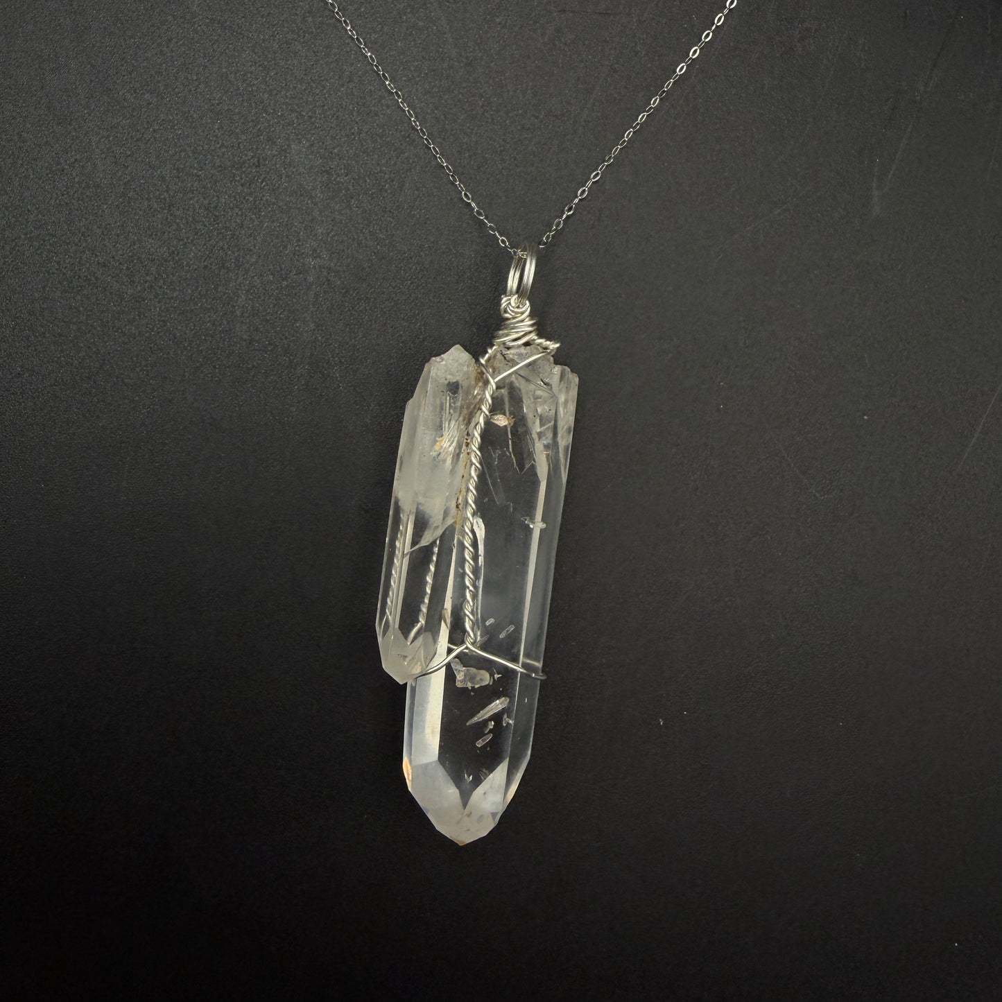 Lemurian Blue Mist Quartz S925 Handmade Necklace