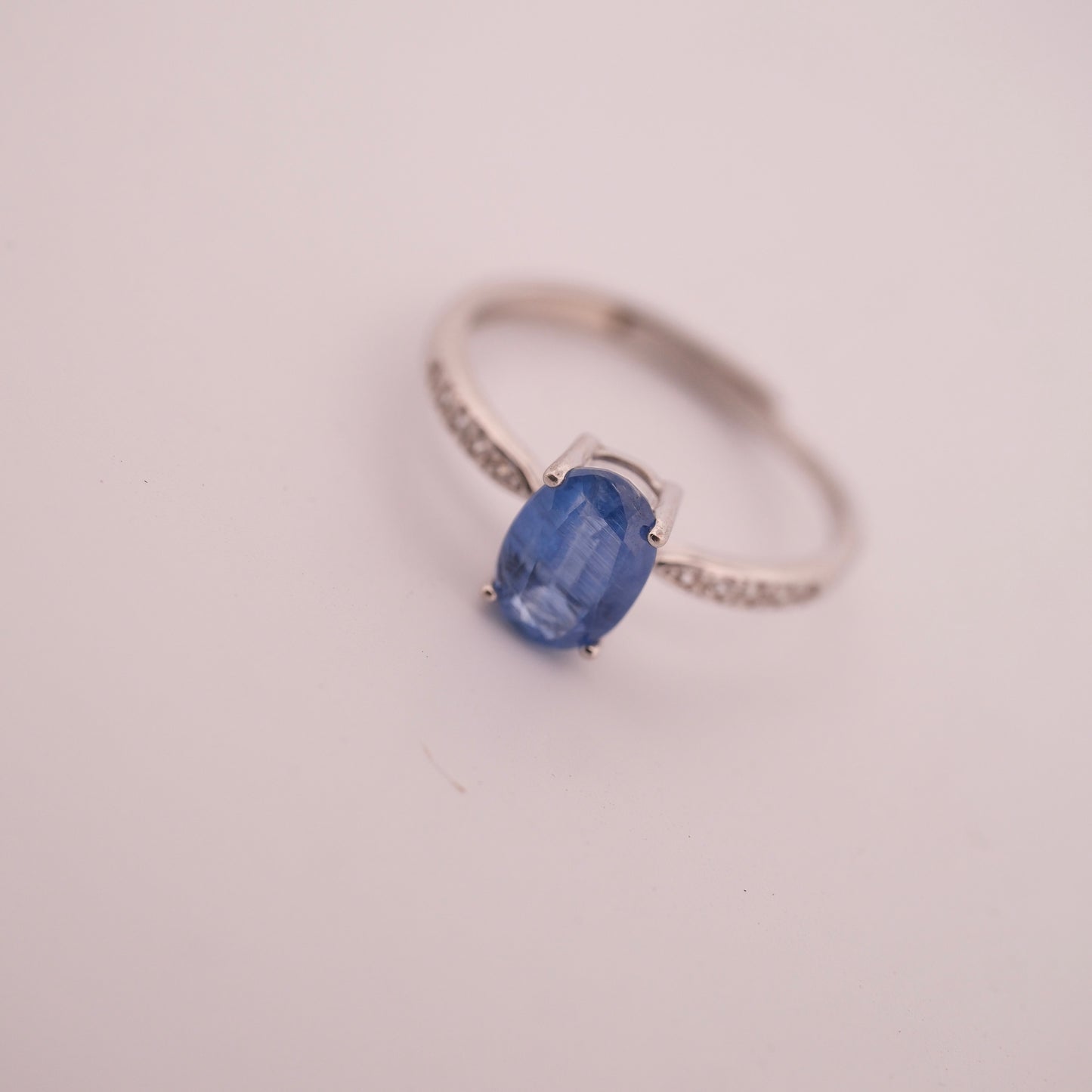 High Grade Kyanite S925 Adjustable Ring