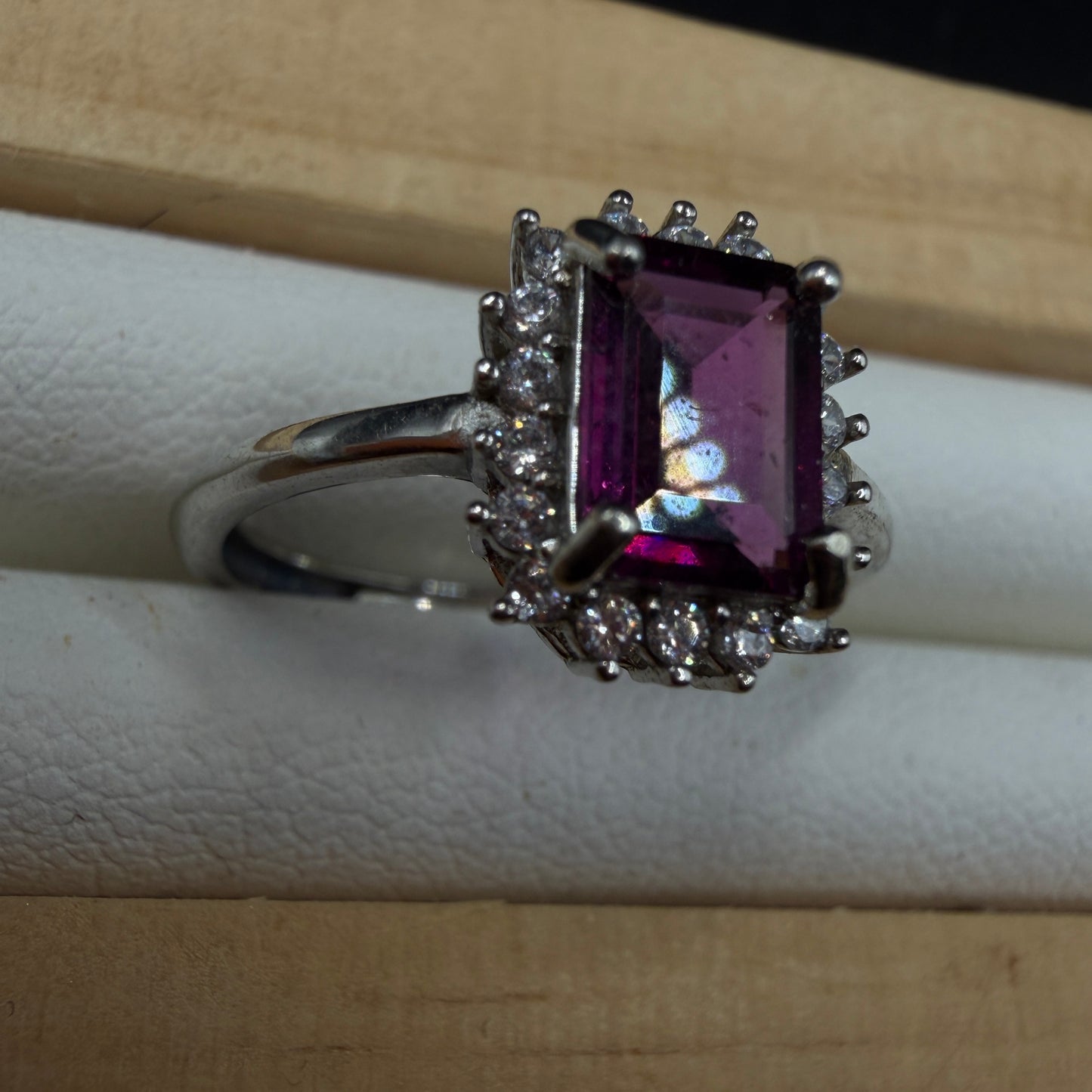 Rhodolite Garnet S925 Adjustable Ring