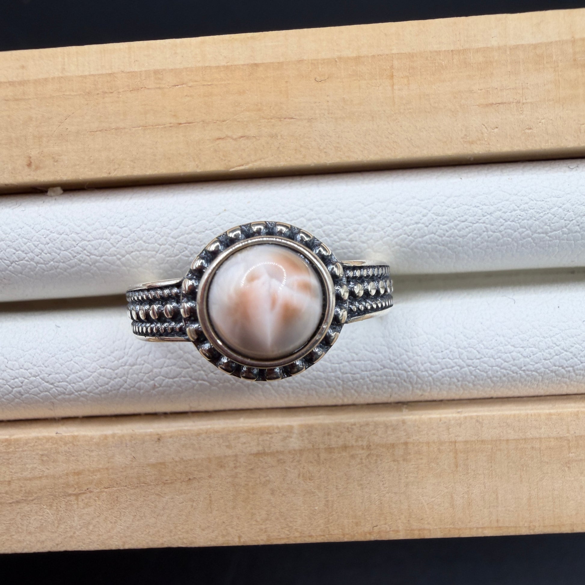 Pink Larimar S925 Adjustable Ring