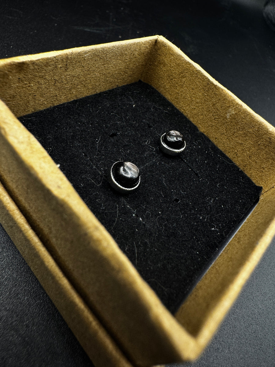 Silver Sheen Stud Earrings