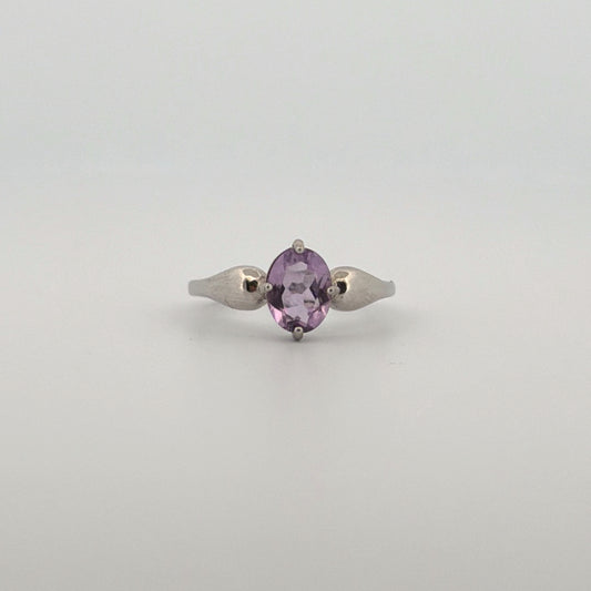 Amethyst Heart S925 Adjustable Ring