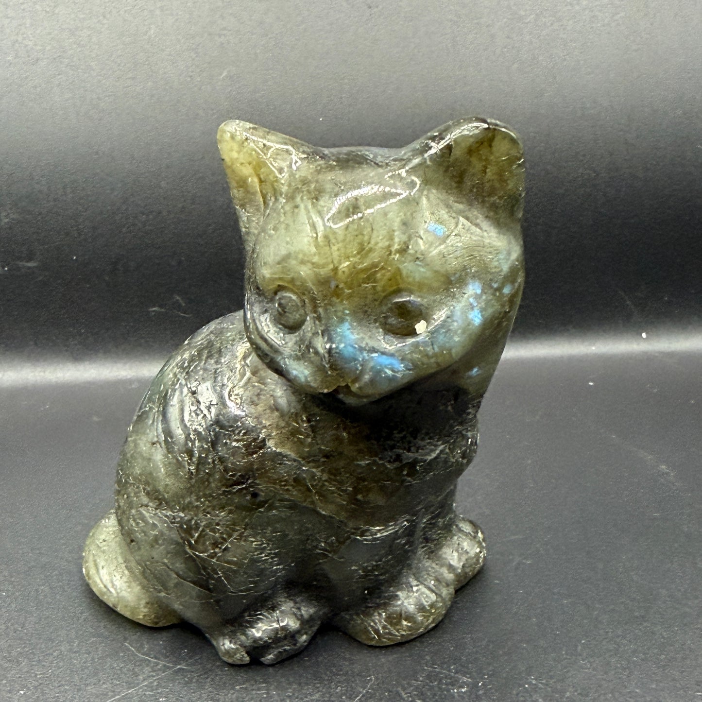 Labradorite Cat Carving