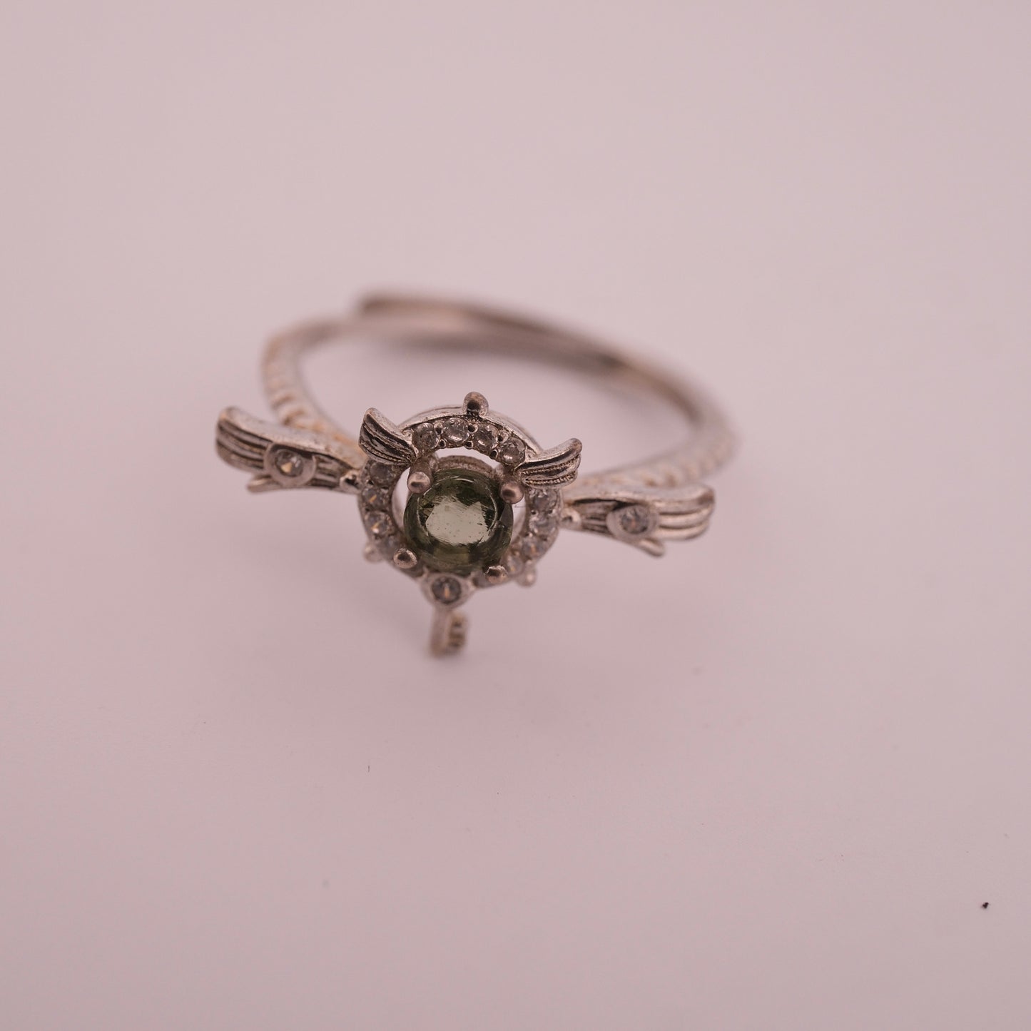 Moldavite Key S925 Adjustable Ring