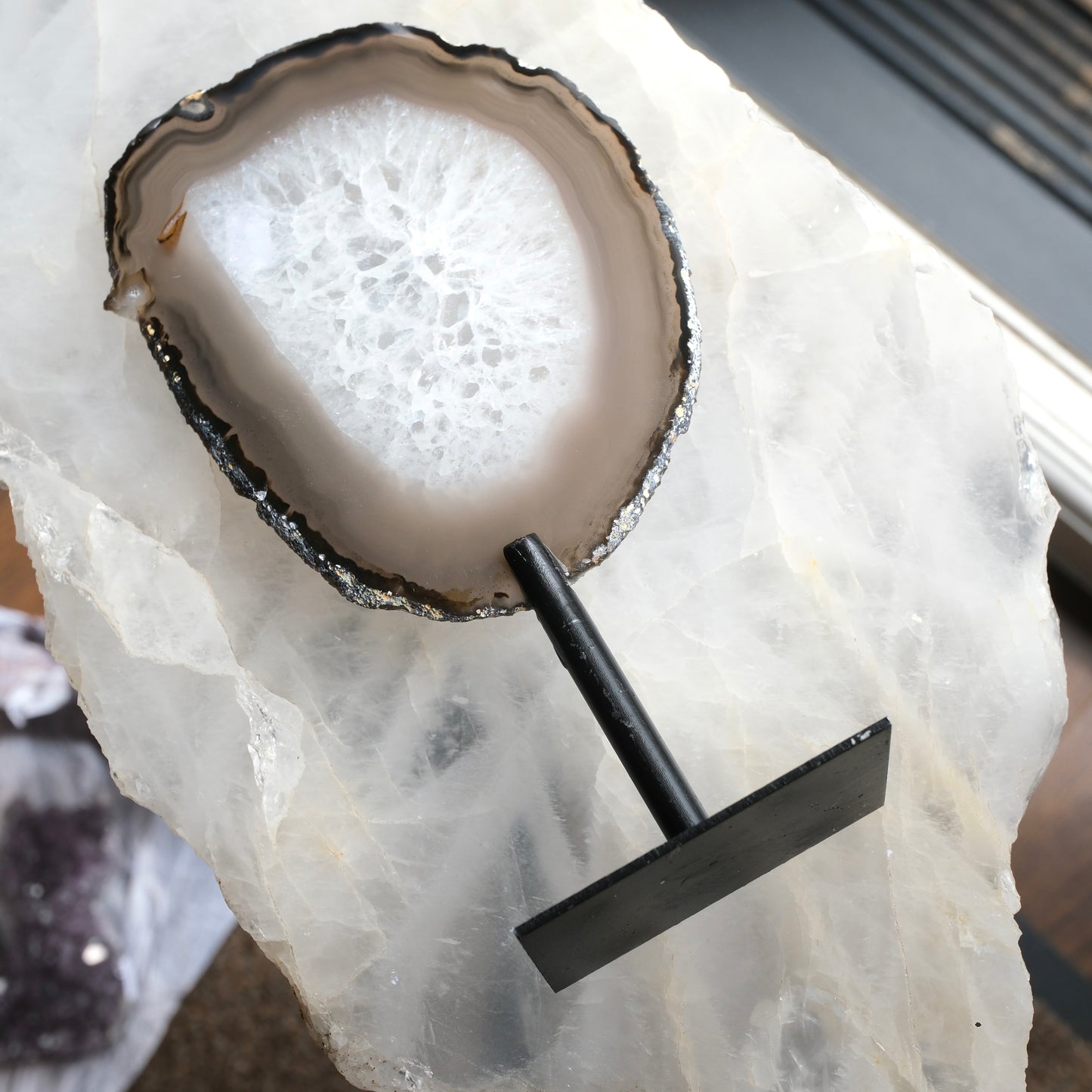 Agate Slice On Stand - Brazil