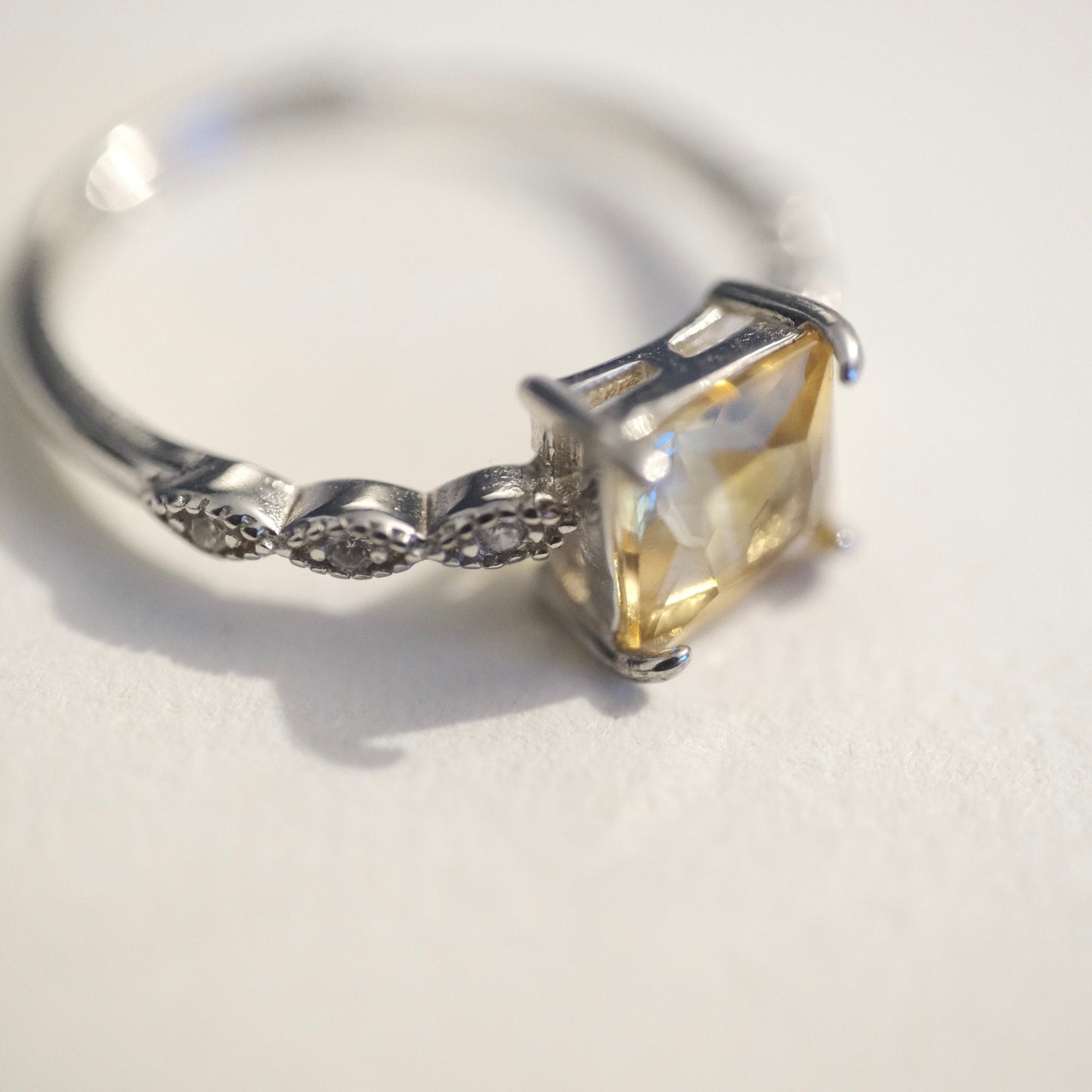 Citrine S925 Adjustable Ring