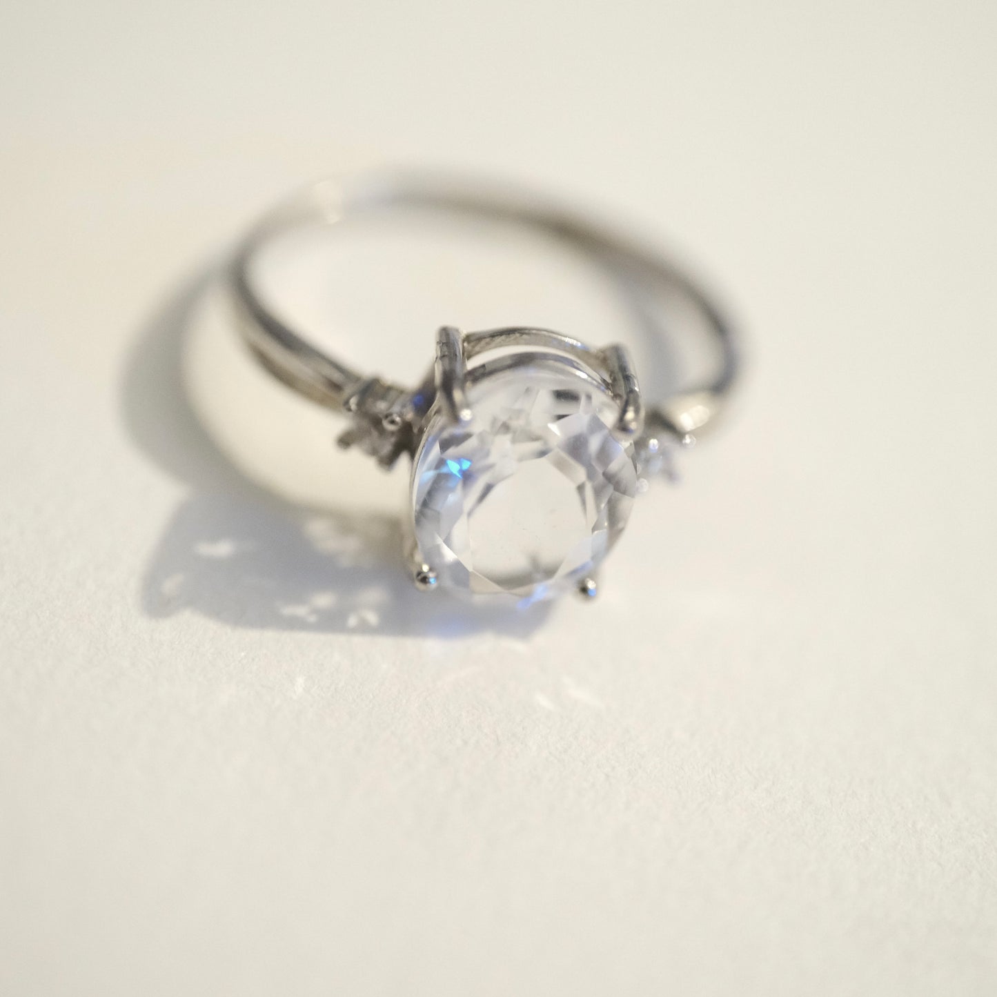 Clear Quartz S925 Adjustable Ring
