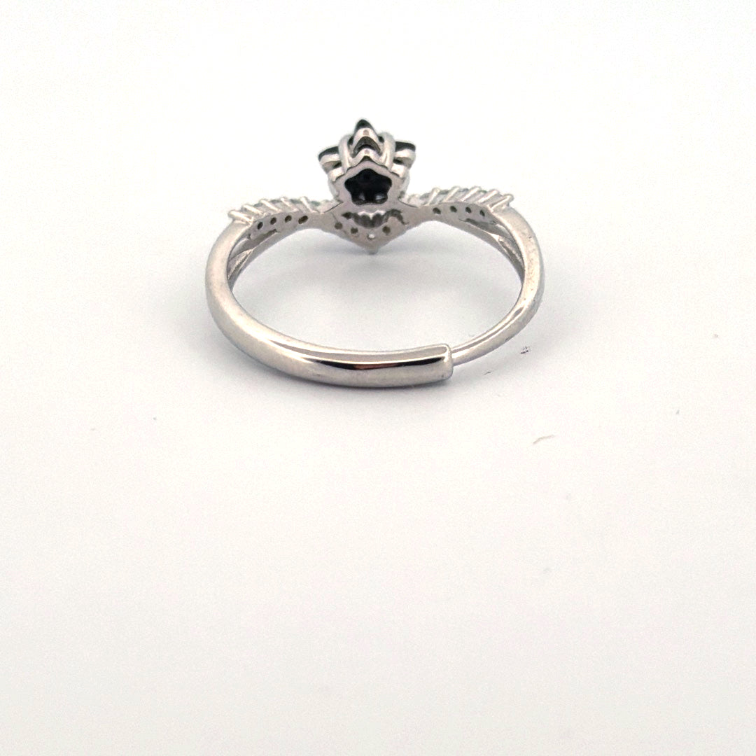 Black Spinel S925 Adjustable Ring