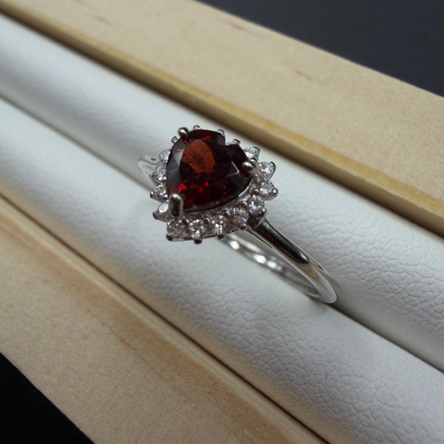 Garnet S925 Adjustable Ring
