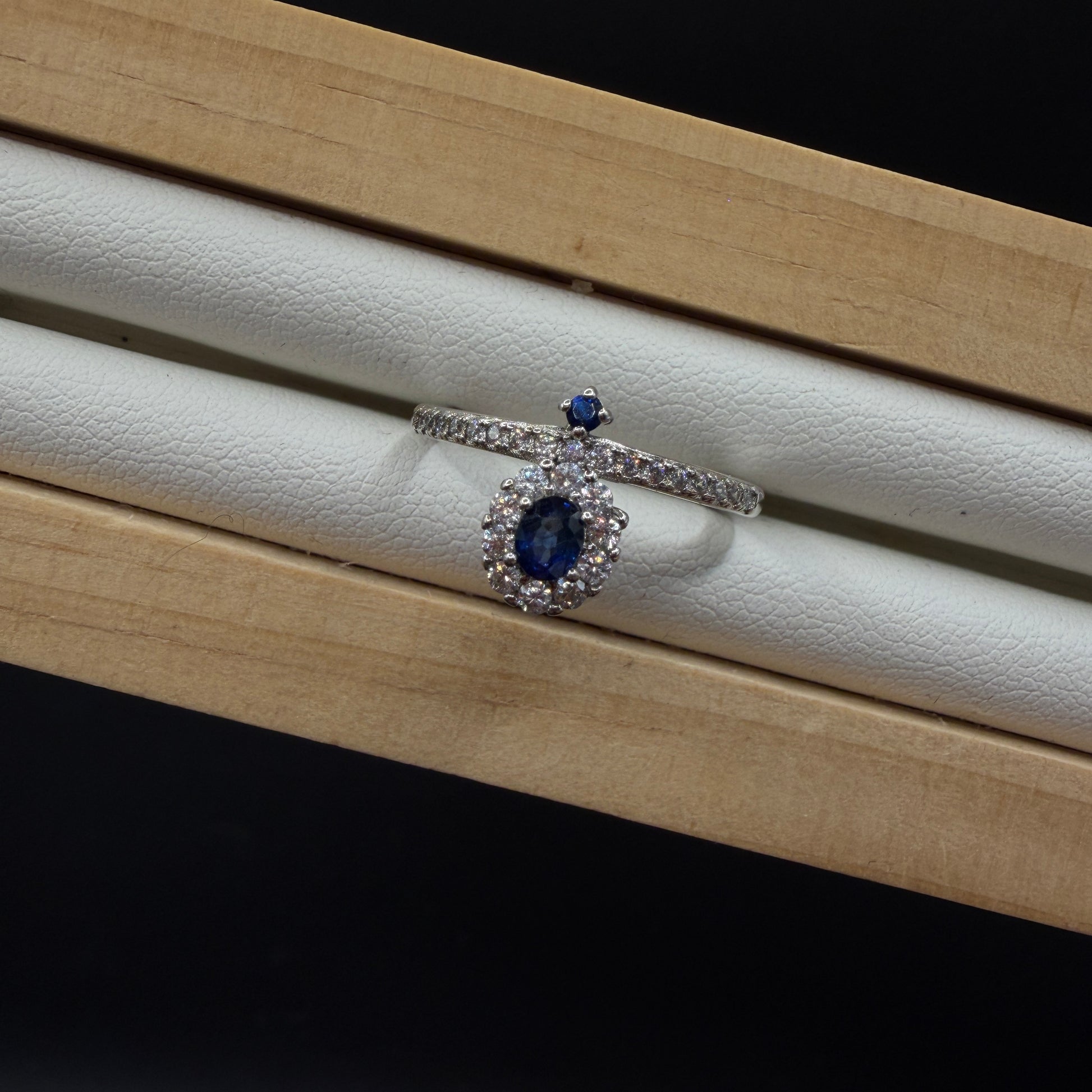 Sapphire S925 Adjustable Ring