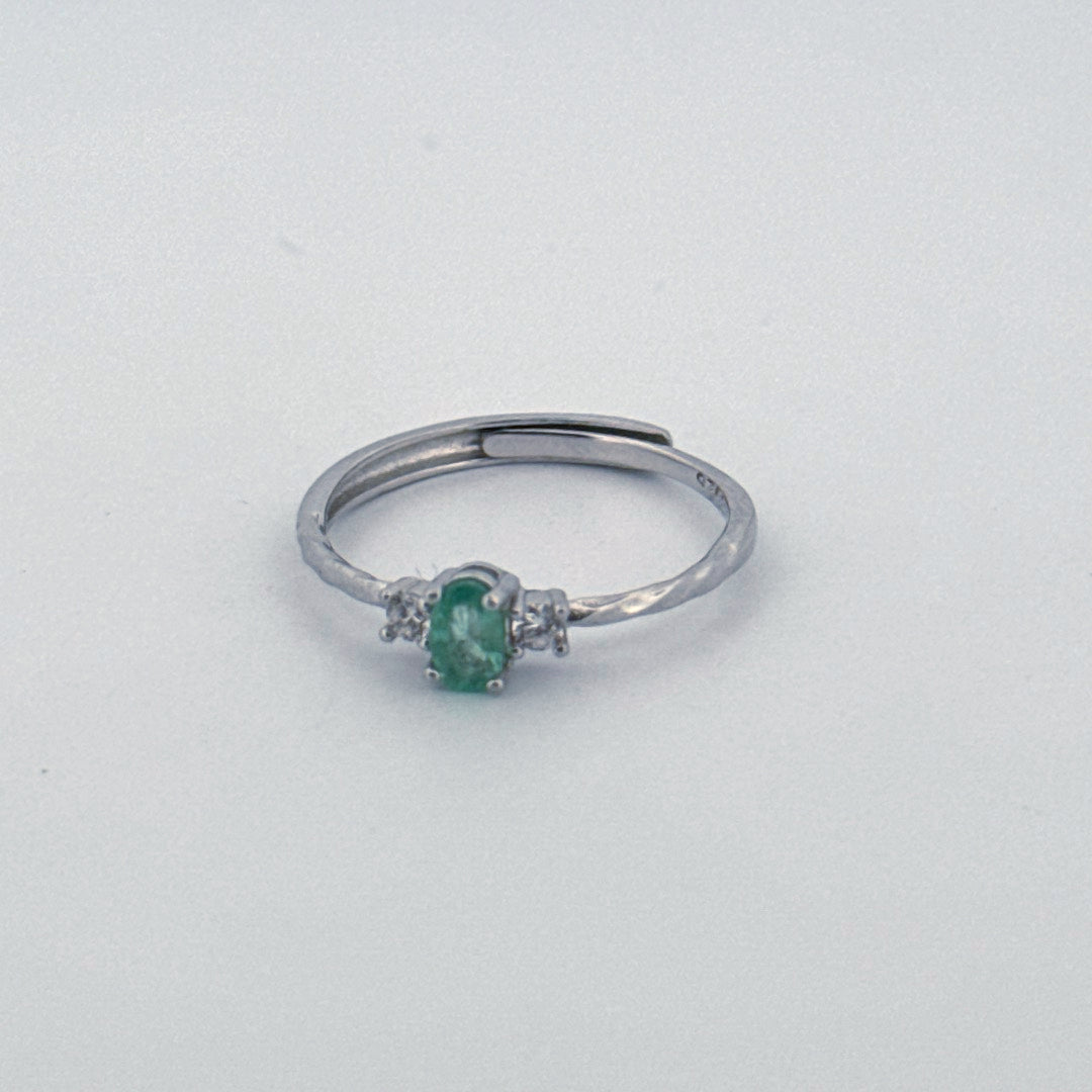 Emerald S925 Adjustable Ring