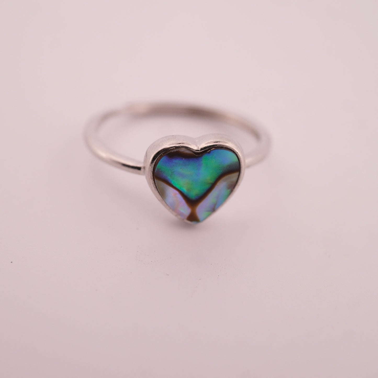 Heart Abalone Shell S925 Adjustable Ring