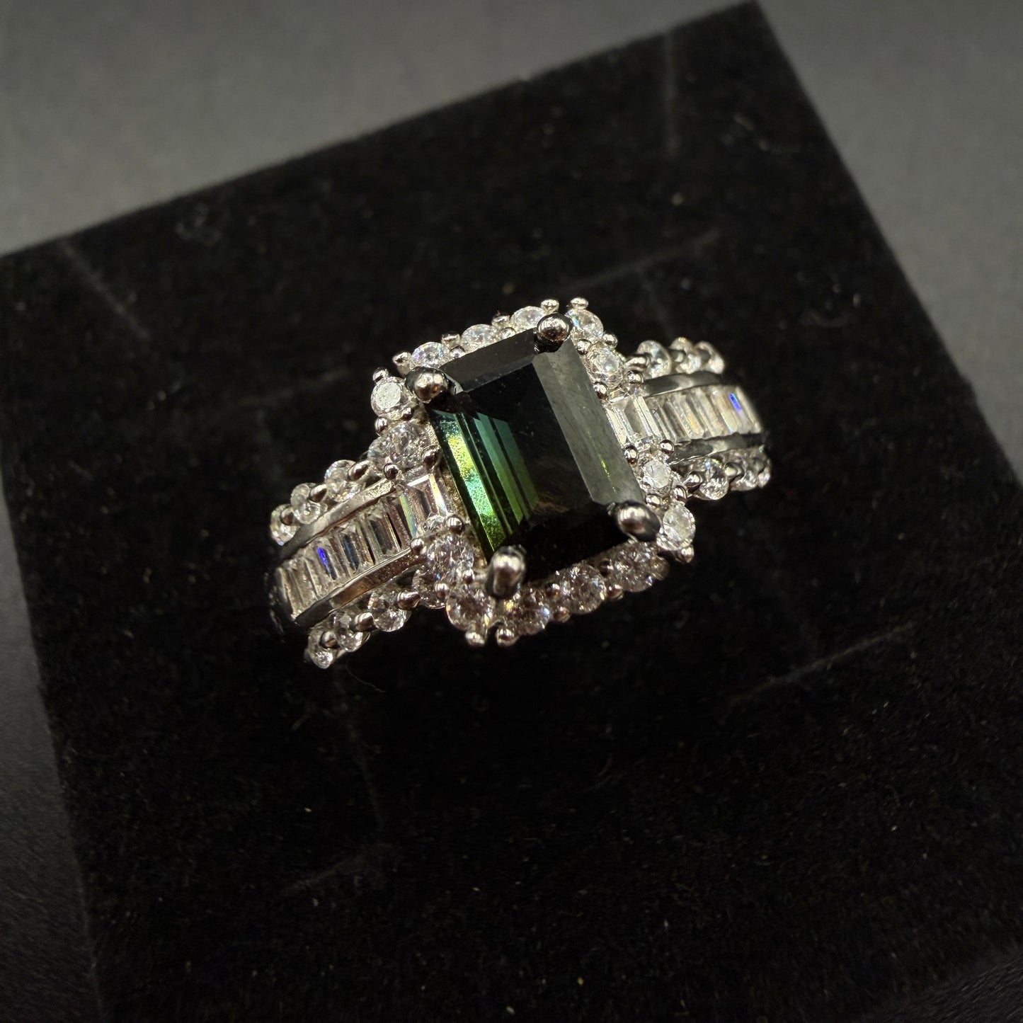 Green Tourmaline S925 Certified Adjustable Ring