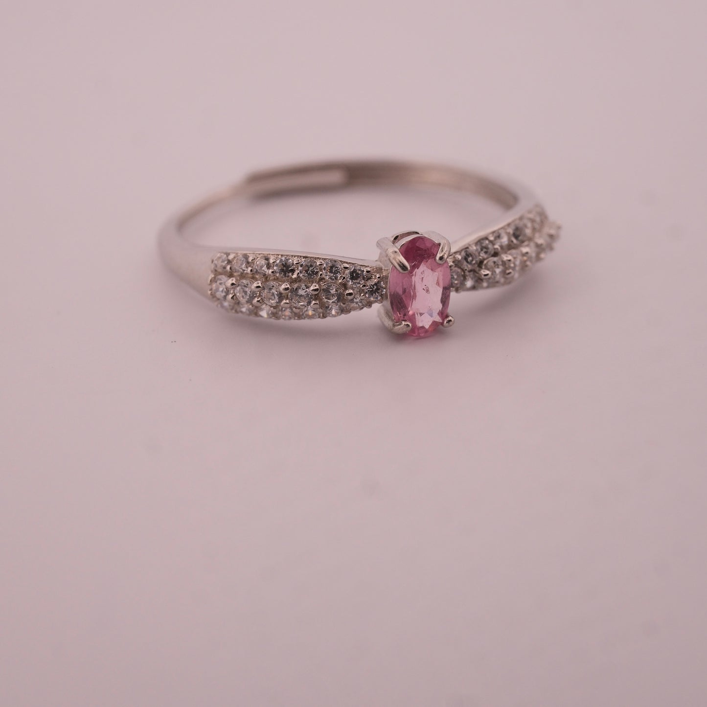 Pink Tourmaline S925 Adjustable Ring
