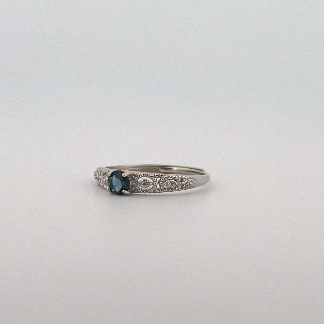 Blue Topaz S925 Adjustable Ring