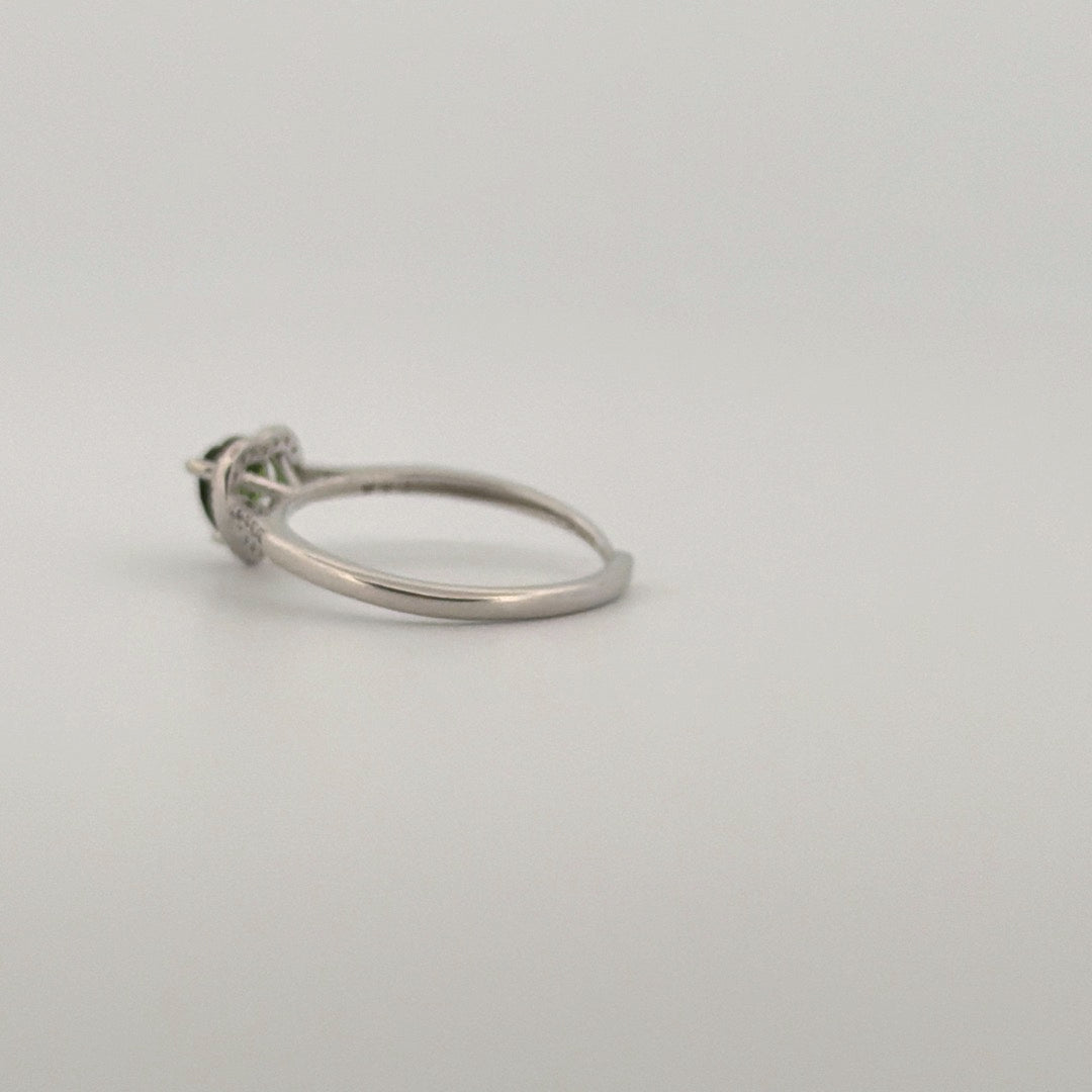 Green Tourmaline S925 Adjustable Ring