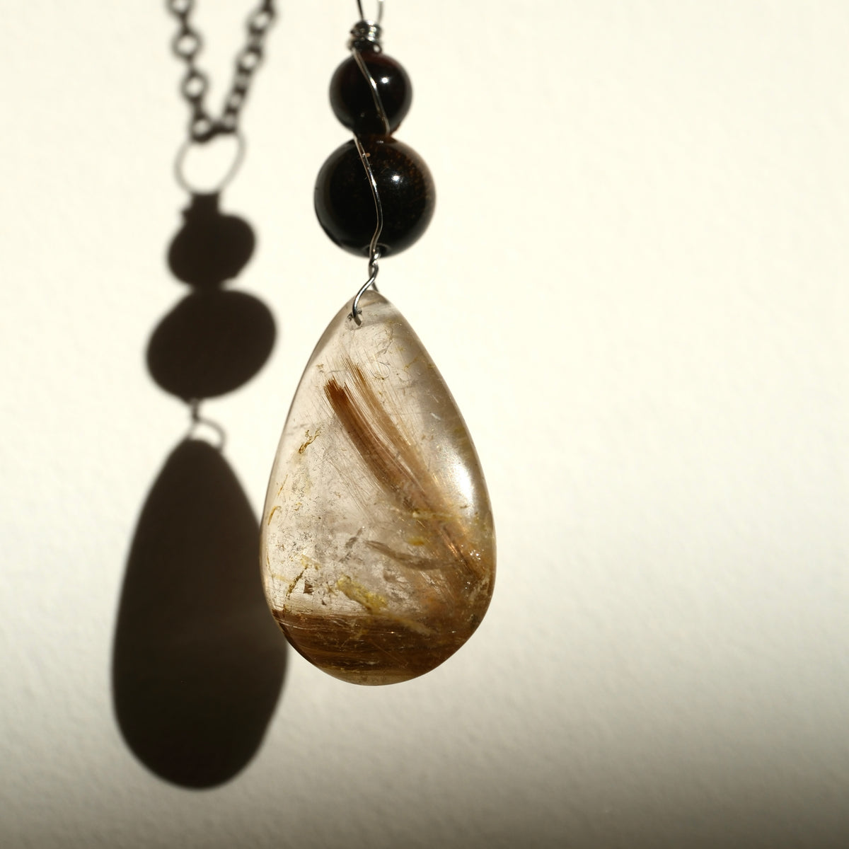 Handmade Golden Rutile Tigers Eye and Garnet Necklace