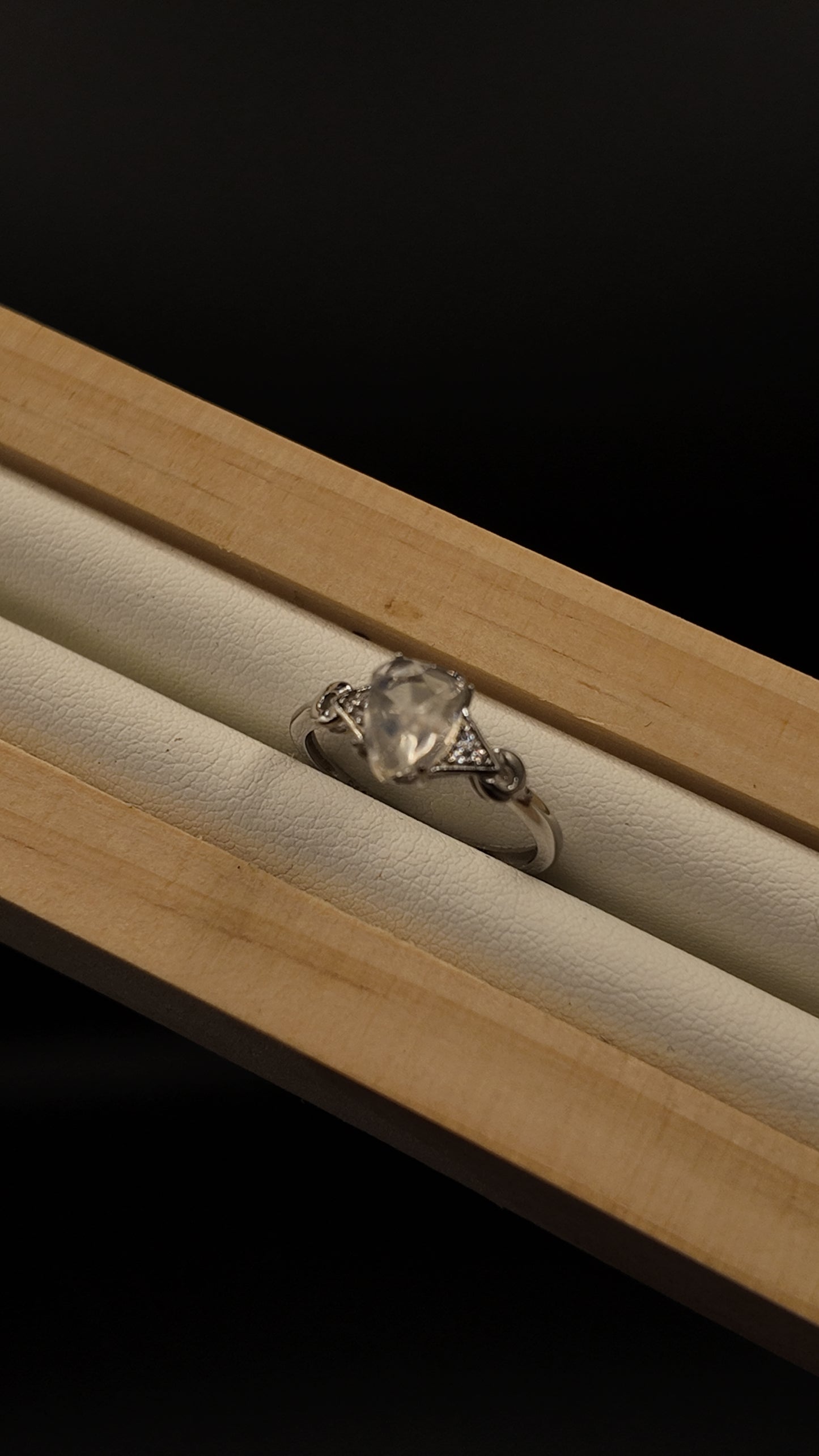 Moonstone Freeform S925 Adjustable Ring