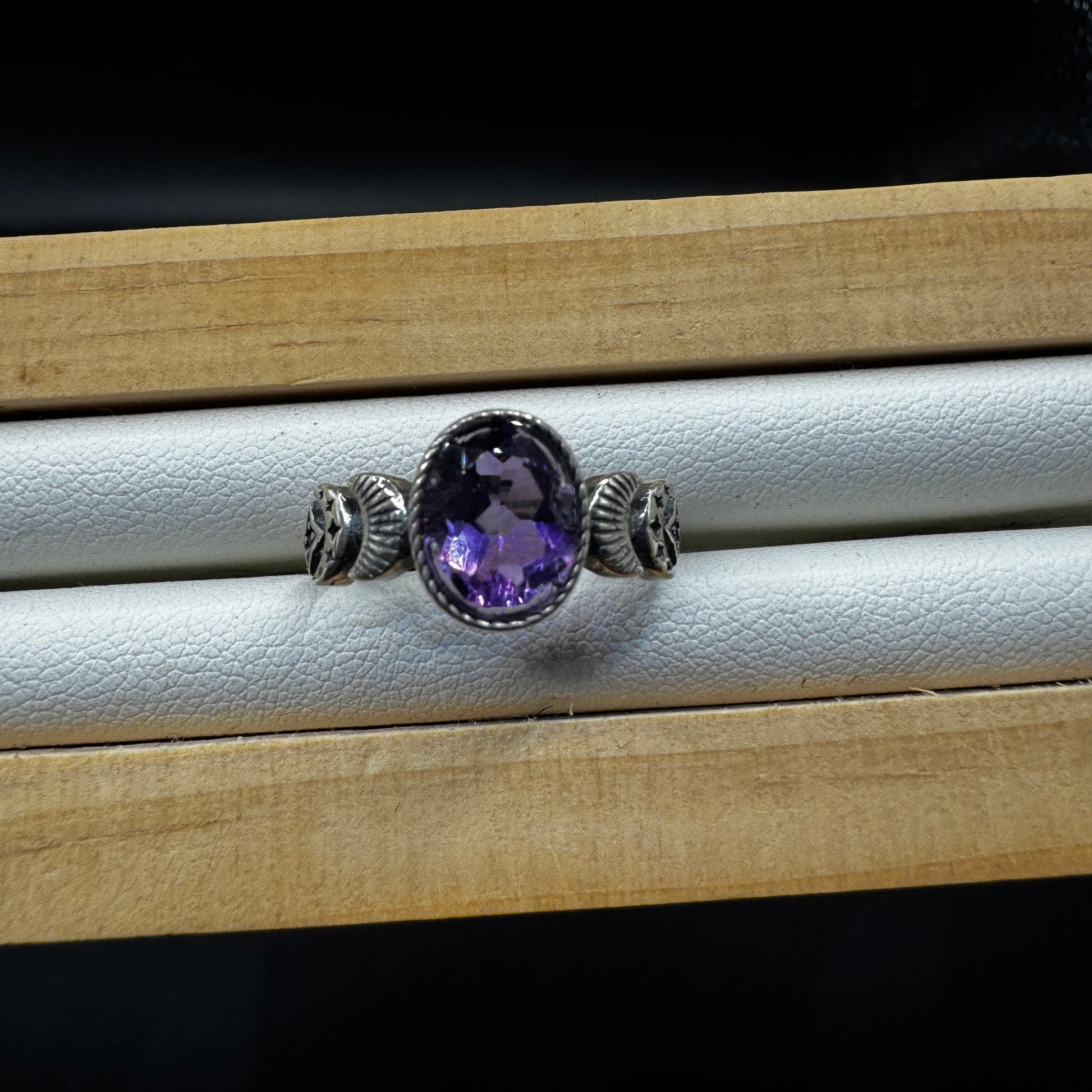 Amethyst Moon S925 Adjustable Ring