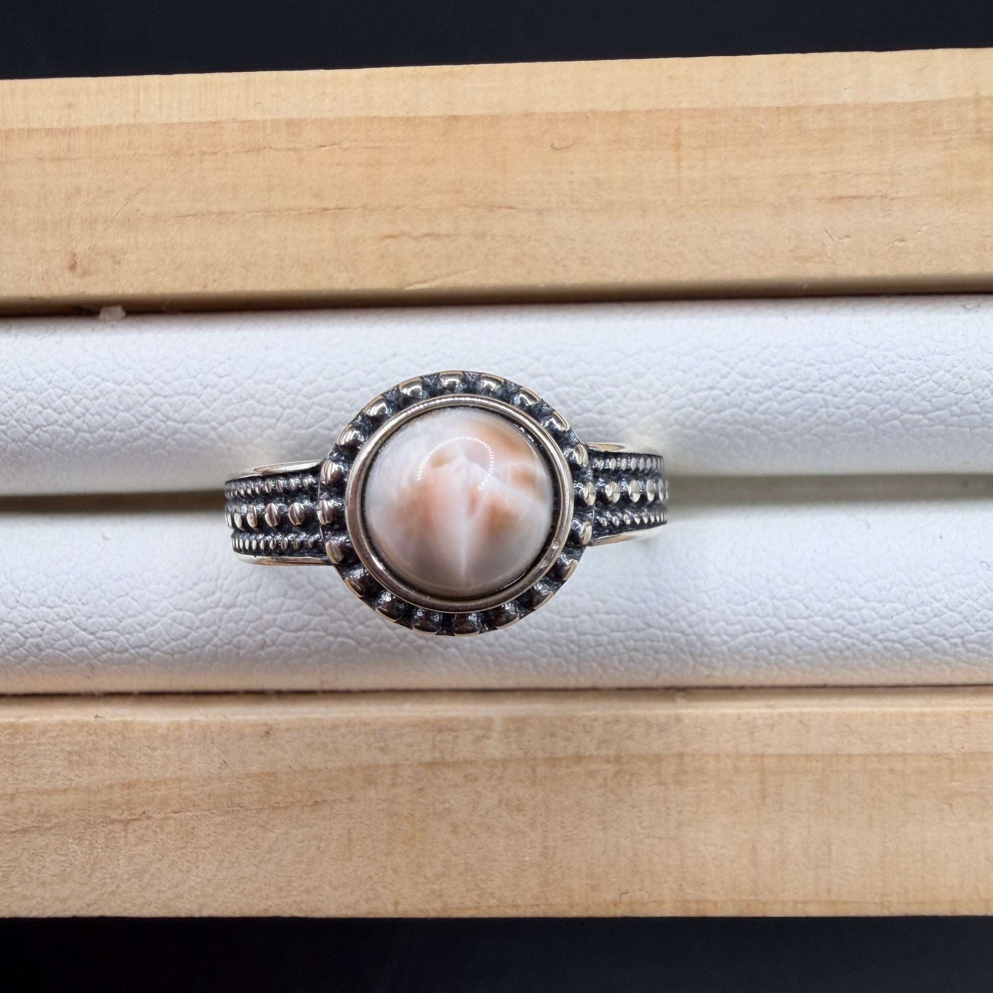 Pink Larimar S925 Adjustable Ring