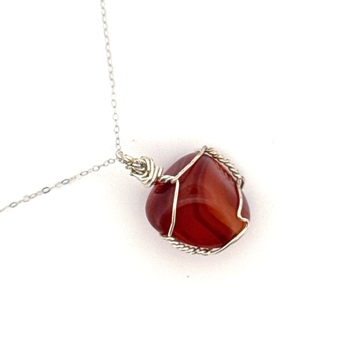 Carnelian Handmade Necklace on S925 Chain