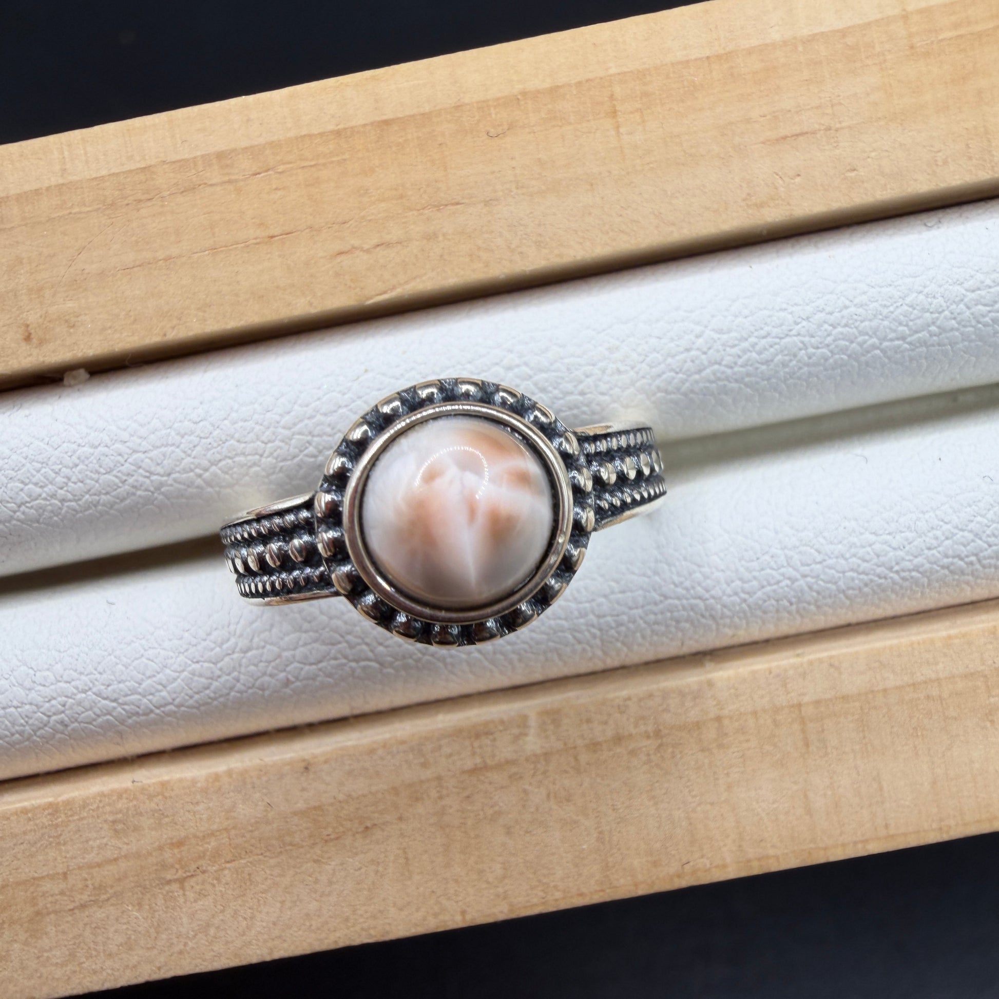 Pink Larimar S925 Adjustable Ring