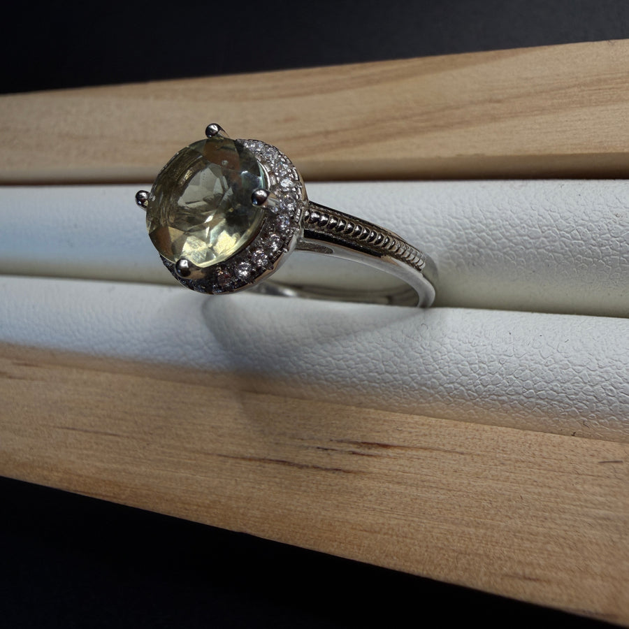 Libyan Desert Glass S925 Certified Adjustable Ring