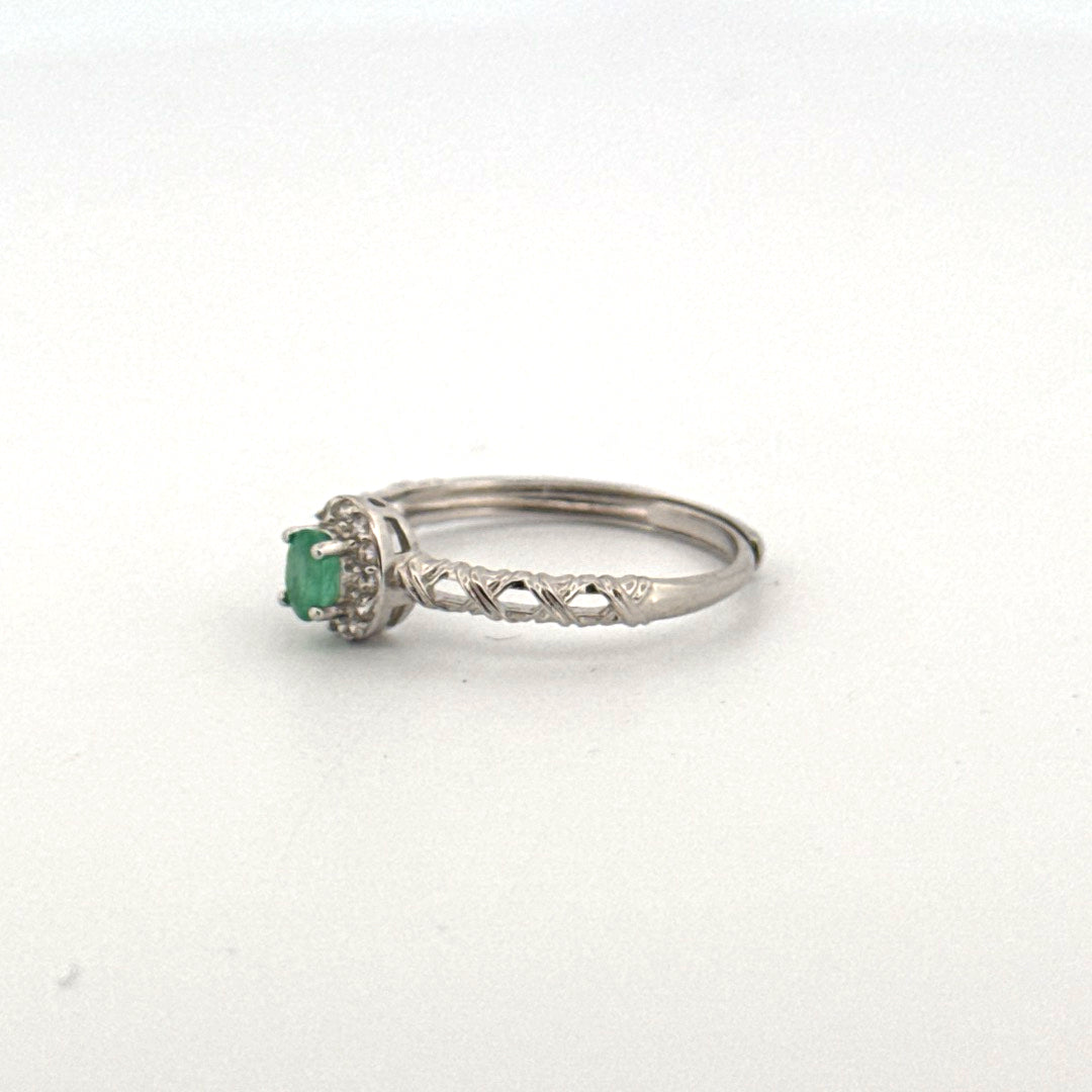 Emerald S925 Adjustable Ring