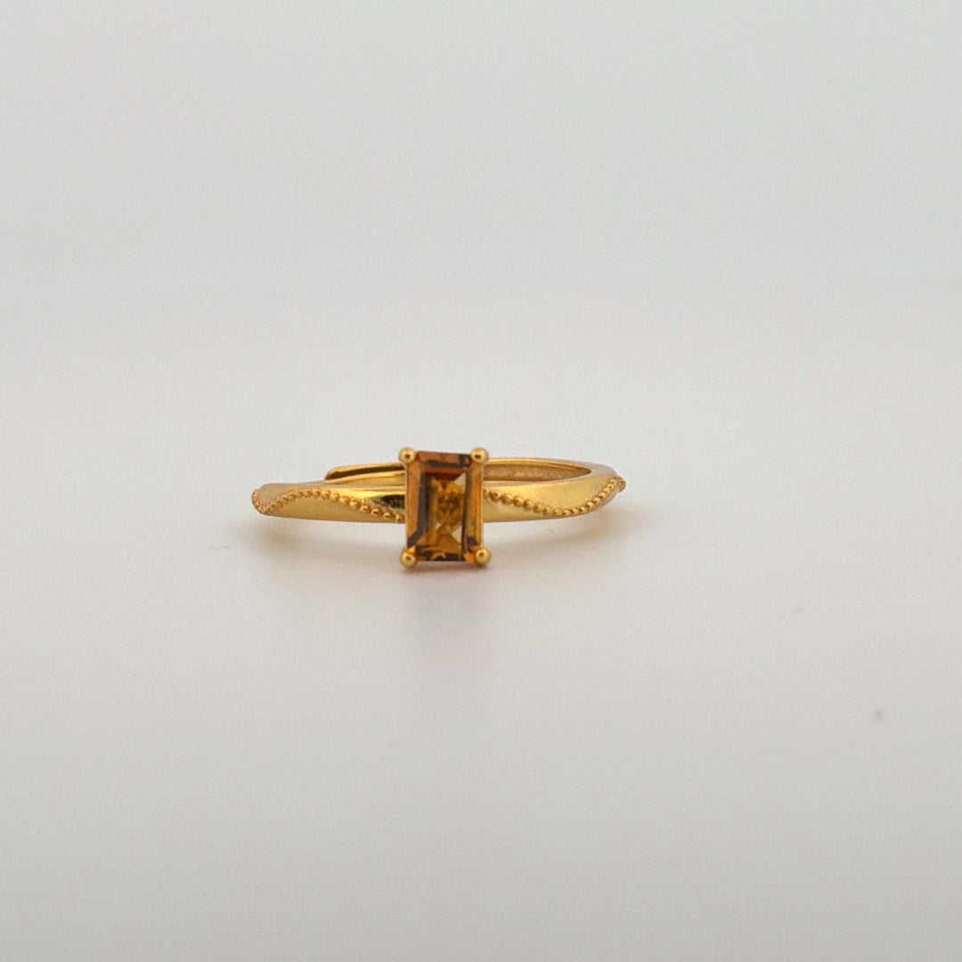 Citrine S925 Adjustable Ring