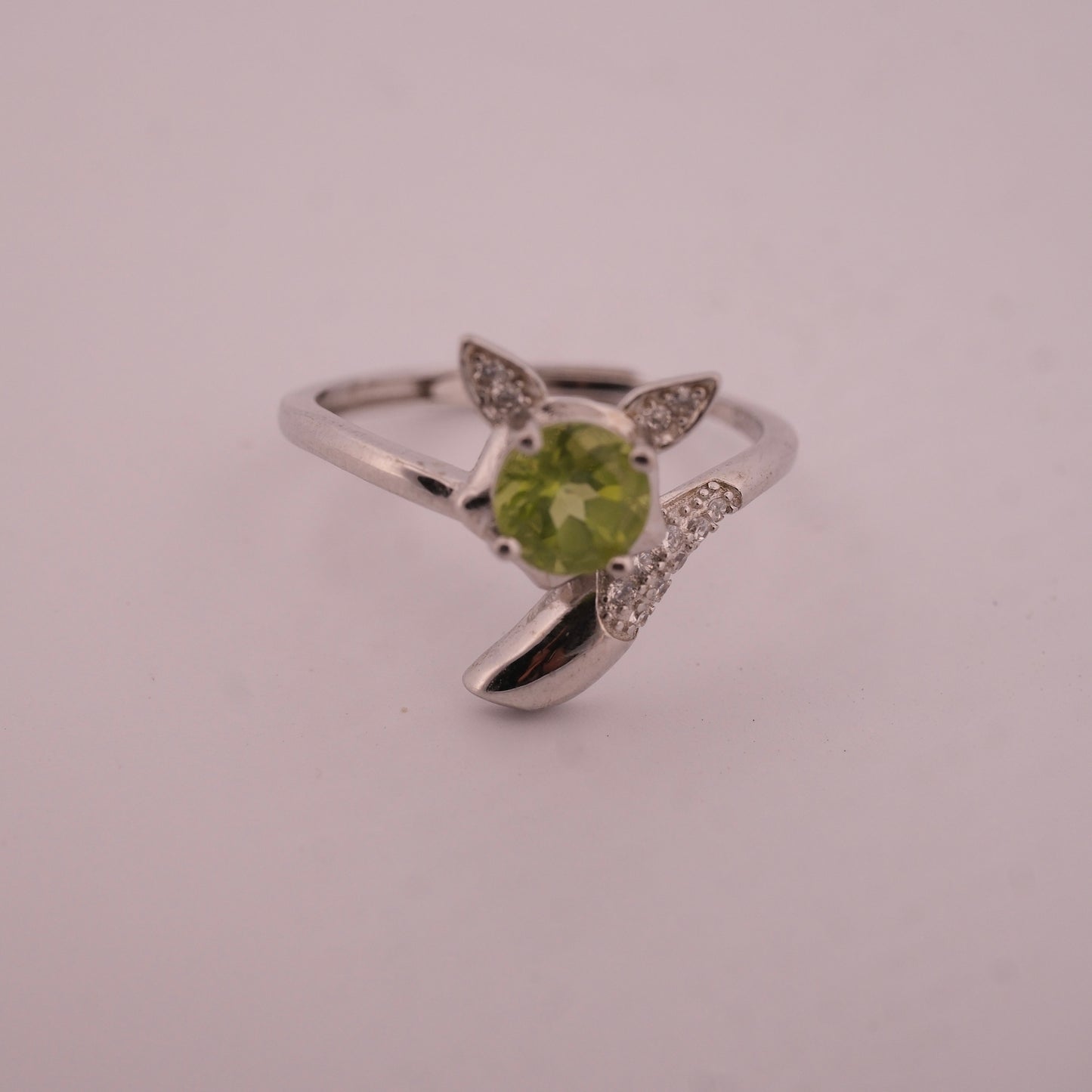 Peridot Fox S925 Adjustable Ring