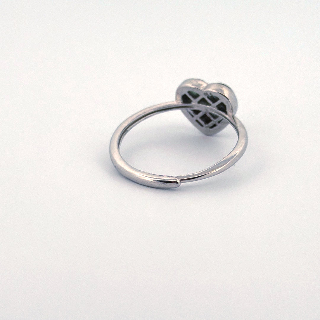 Abalone Shell Heart S925 Adjustable Ring