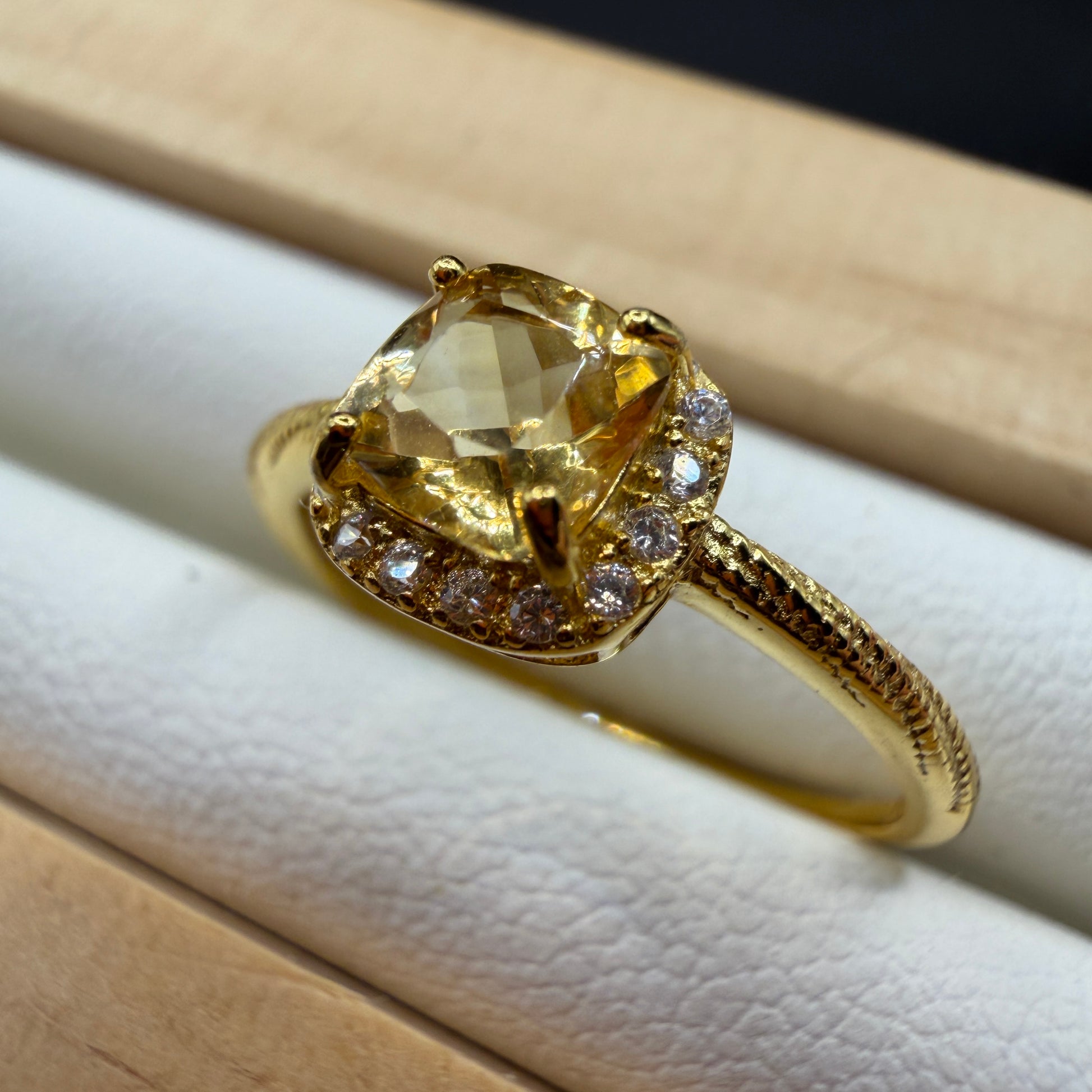 Citrine S925 Adjustable Ring