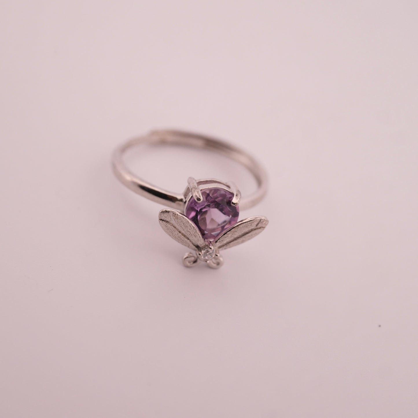 Amethyst Bee S925 Adjustable Ring