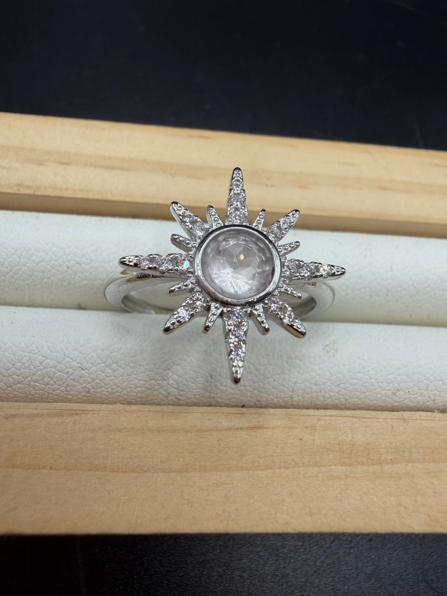 Rose Quartz S925 Adjustable Ring