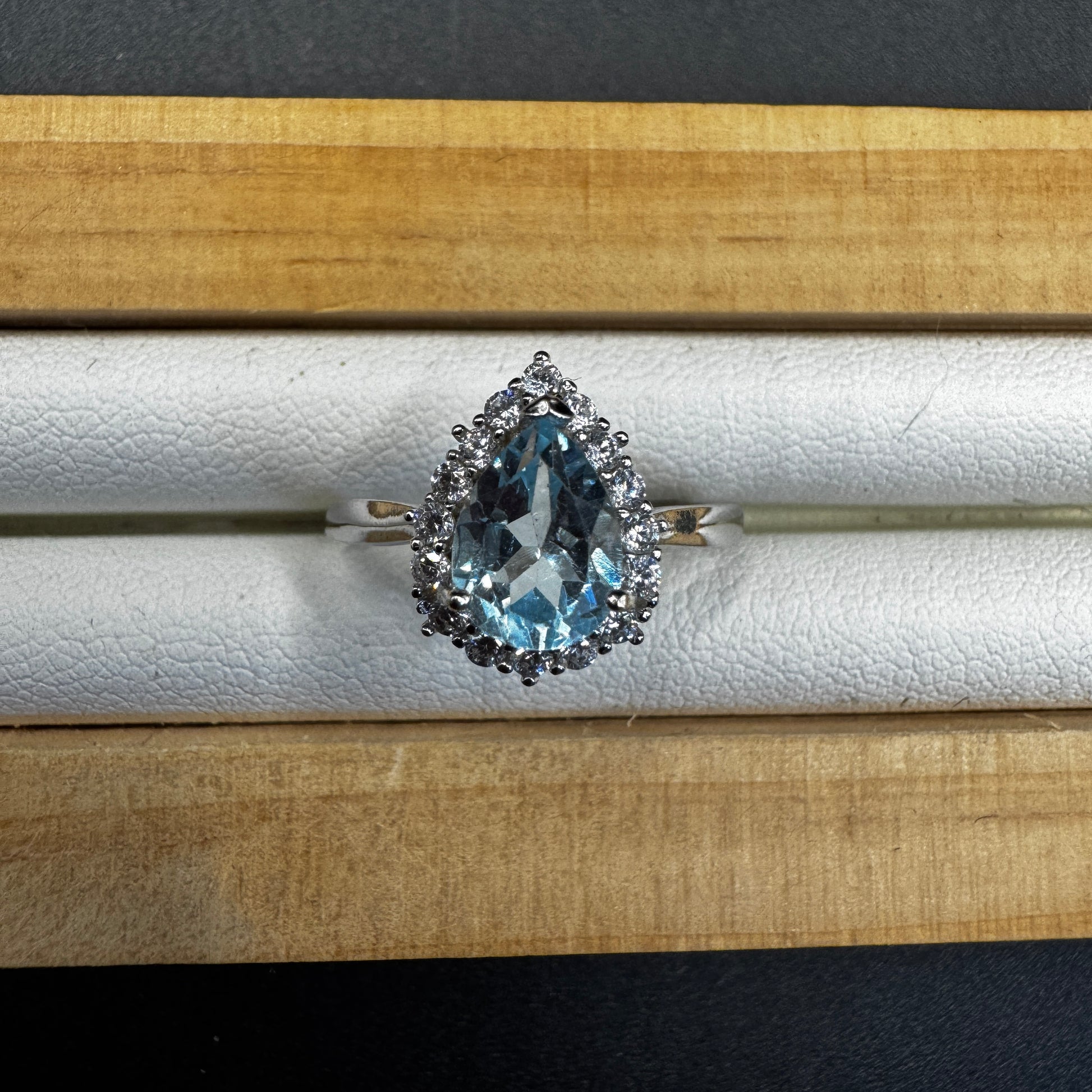 Blue Topaz S925 Adjustable Ring