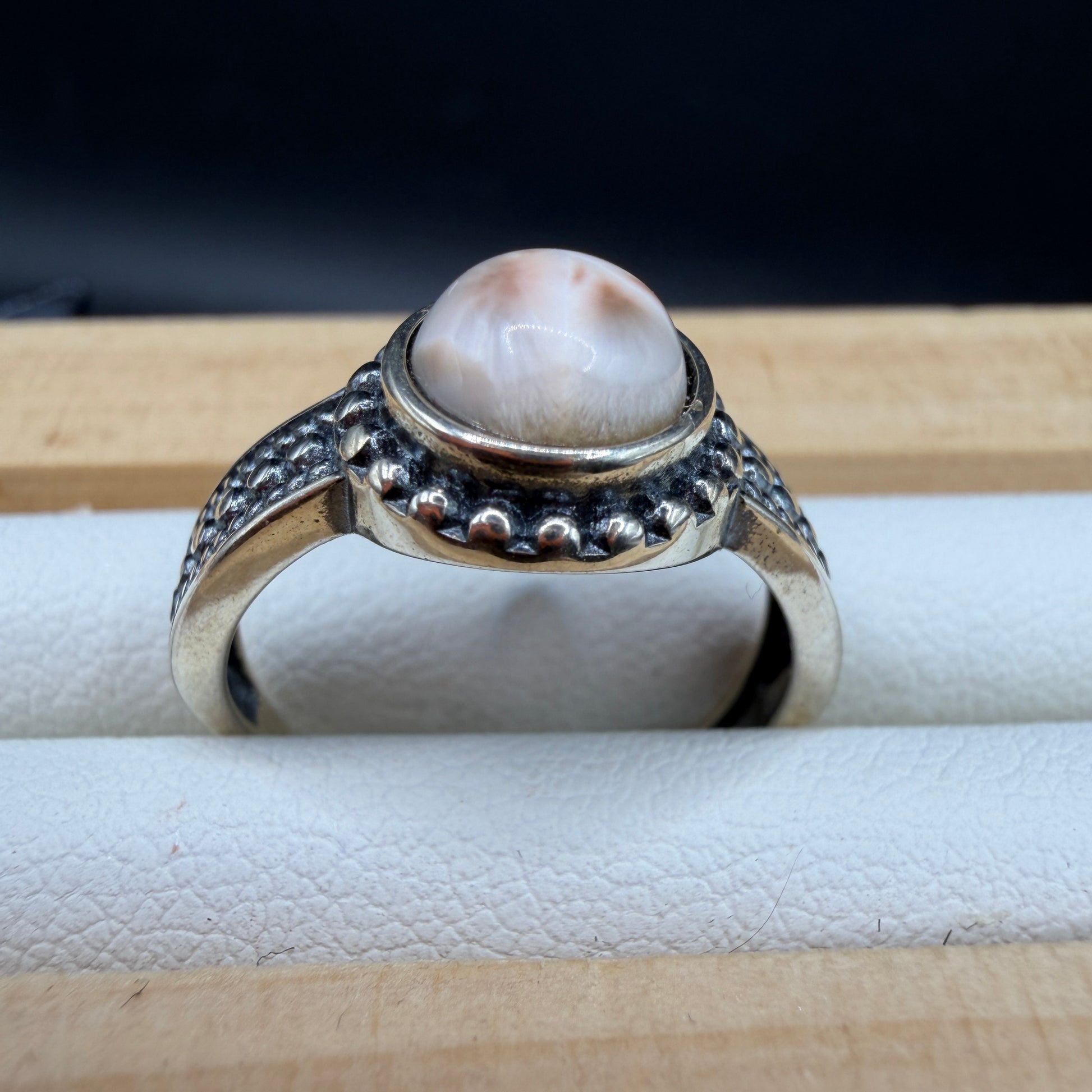 Pink Larimar S925 Adjustable Ring