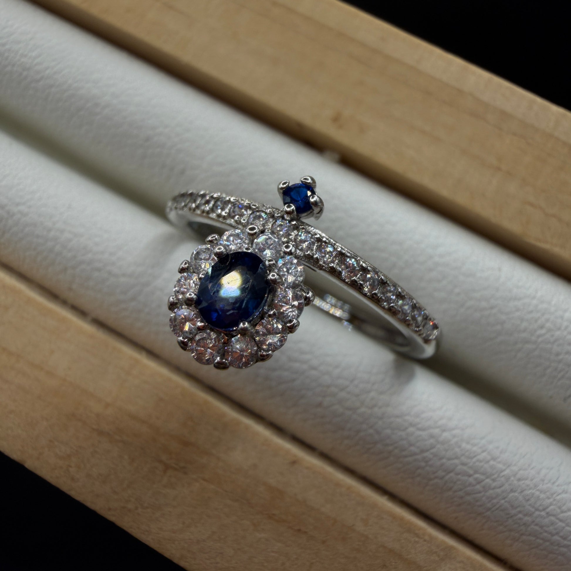 Sapphire S925 Adjustable Ring