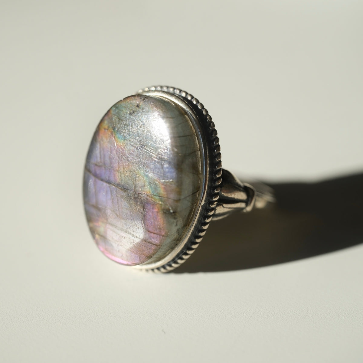 Labradorite Oval Statement Ring | Protection, Transformation & Intuition