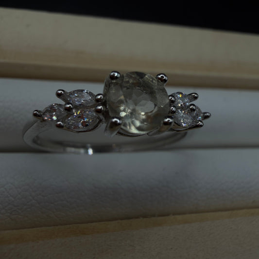 Certified Libyan Desert Glass sterling silver ring