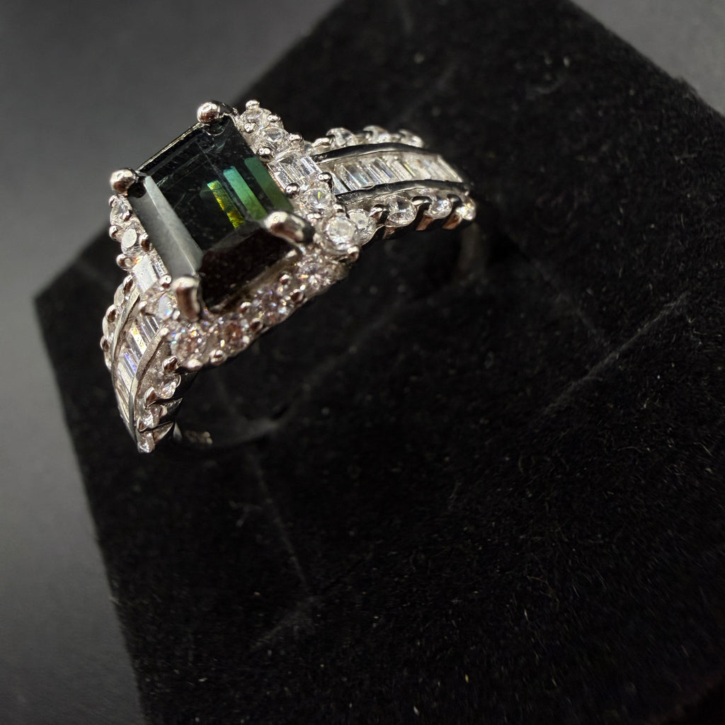 Green Tourmaline S925 Certified Adjustable Ring