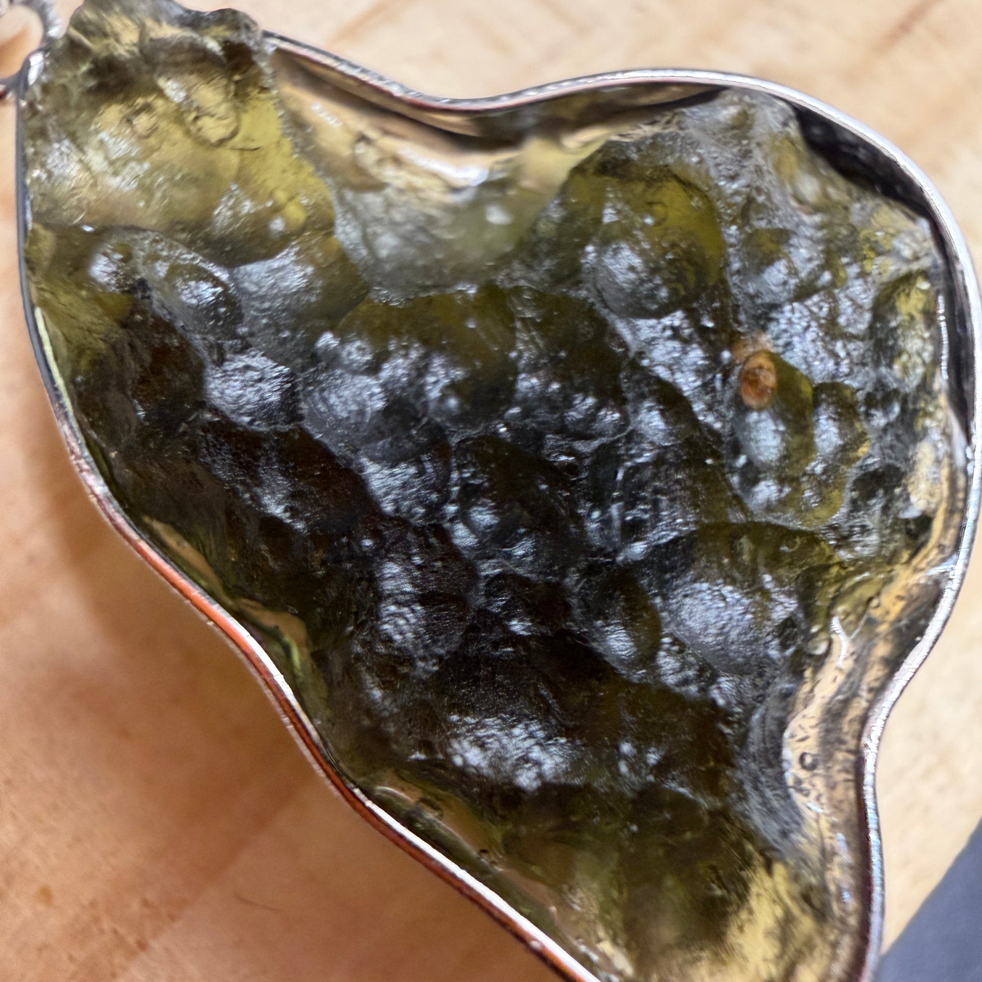 Raw Moldavite S925 Certified Necklace