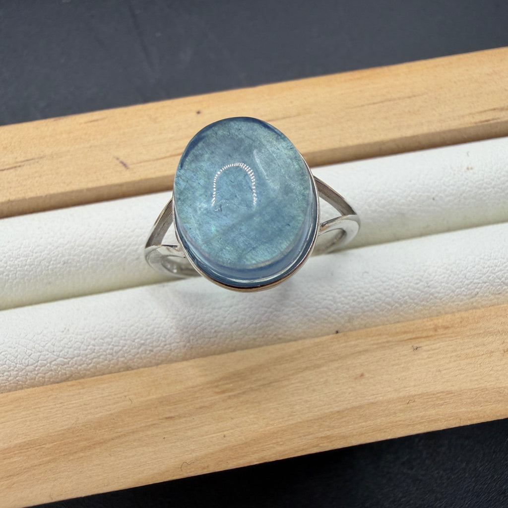 Aquamarine S925 Adjustable Ring